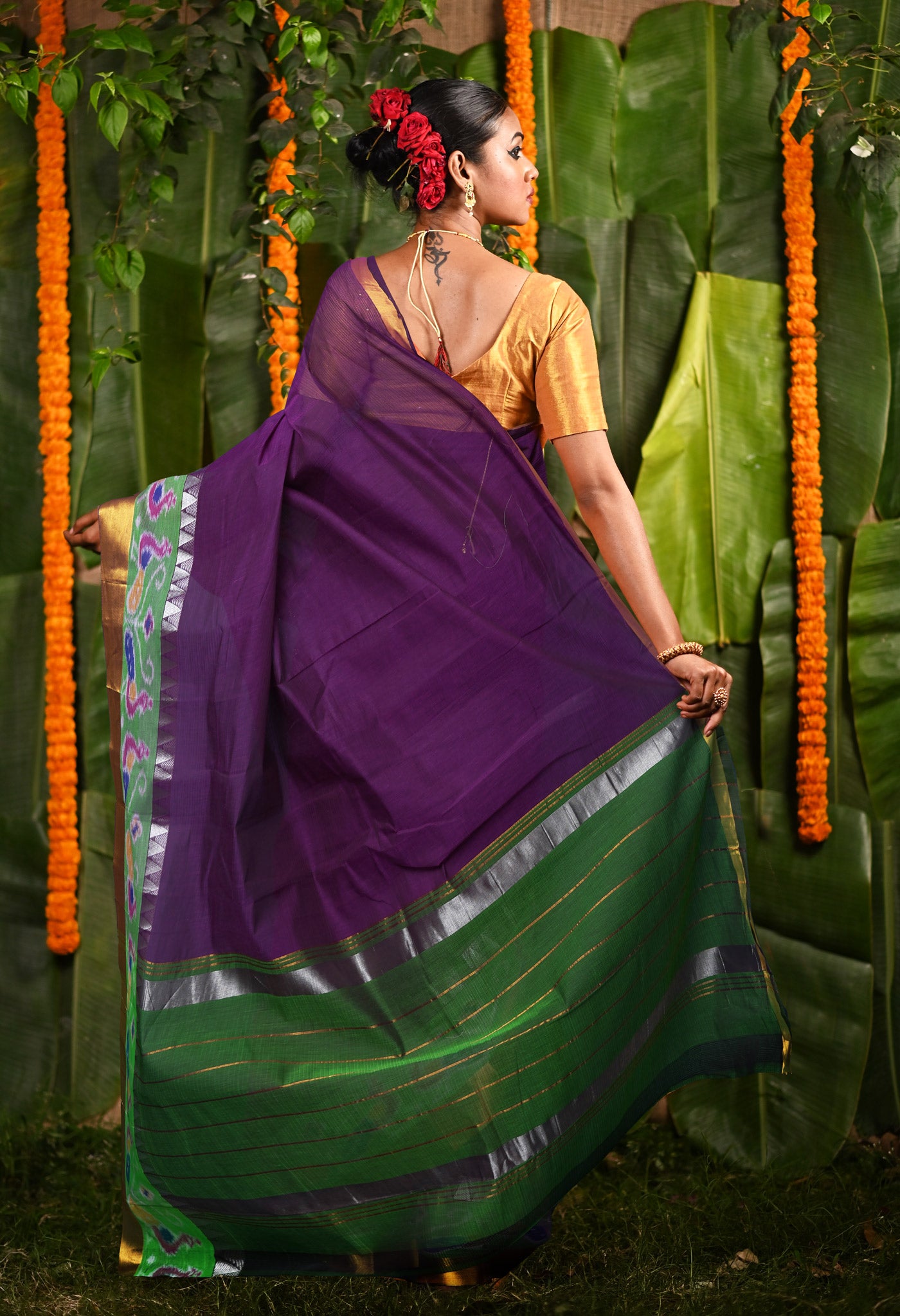 Purple Pure Pavani Mangalgiri Cotton Saree-UNM82981
