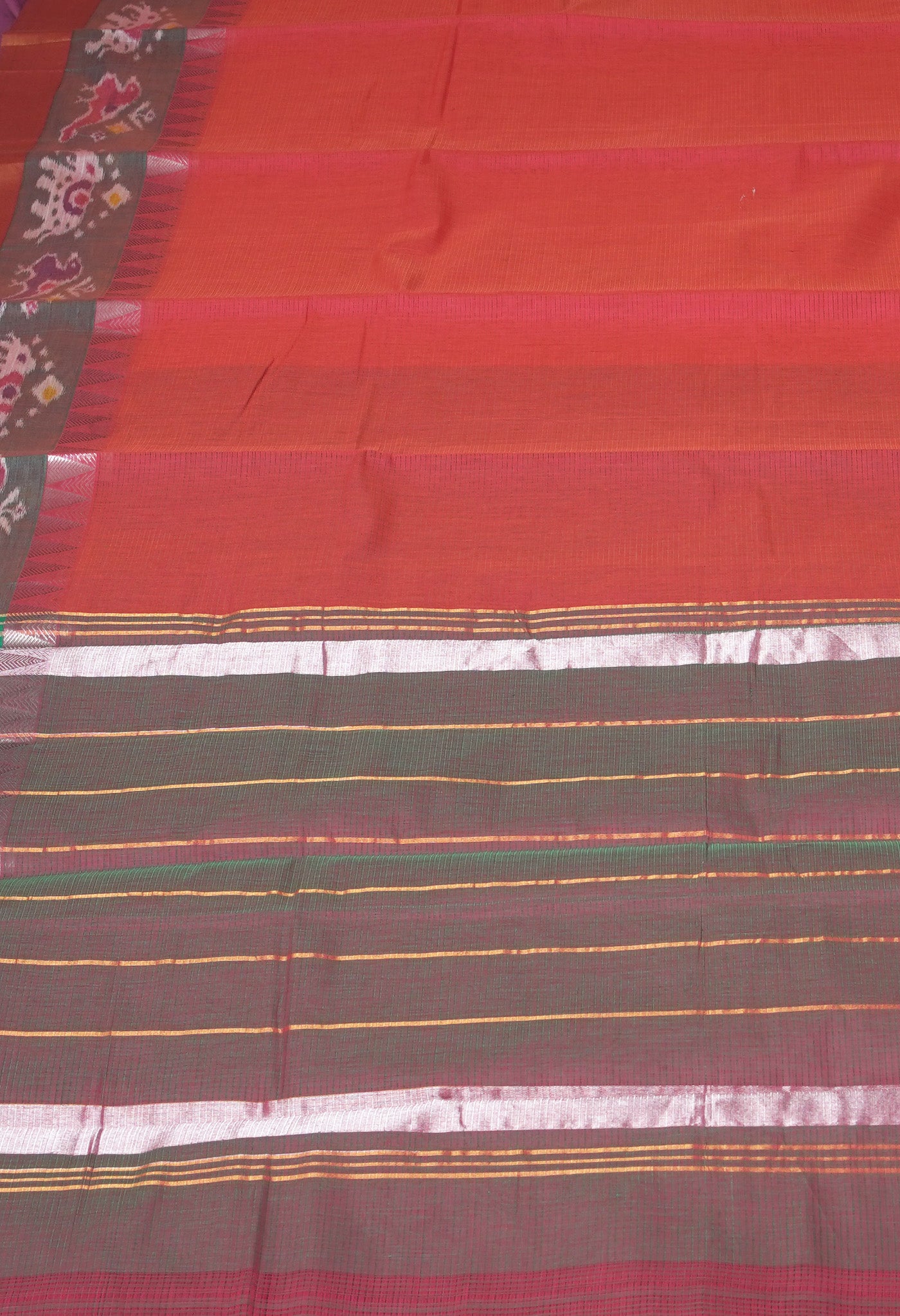 Red Pure Pavani Mangalgiri Cotton Saree-UNM82985