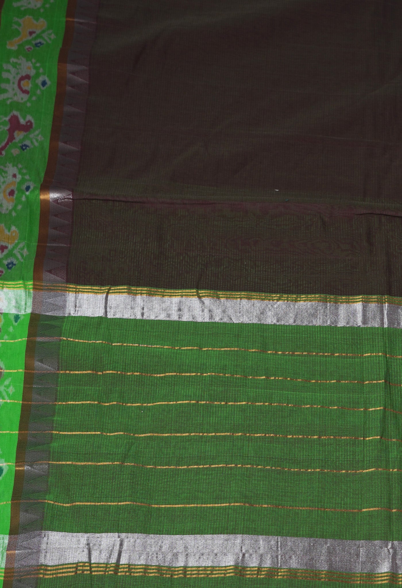 Dark Brown Pure Pavani Mangalgiri Cotton Saree-UNM82991