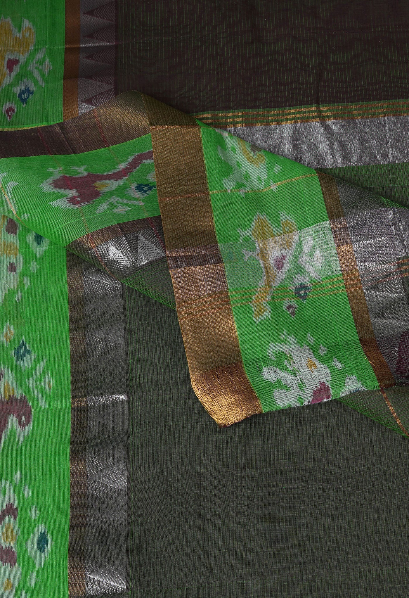 Dark Brown Pure Pavani Mangalgiri Cotton Saree-UNM82991