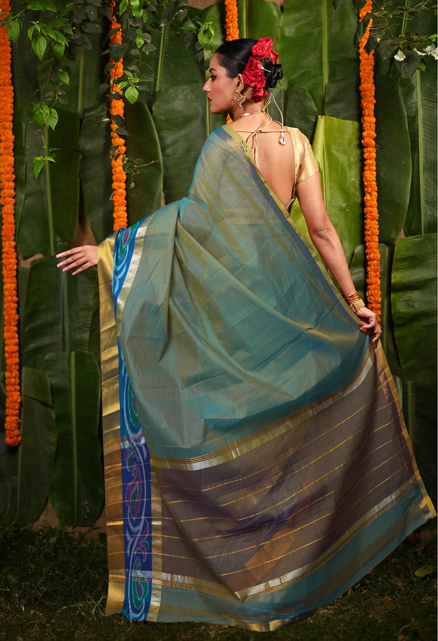 Blue Pure Pavani Mangalgiri Cotton Saree-UNM82992
