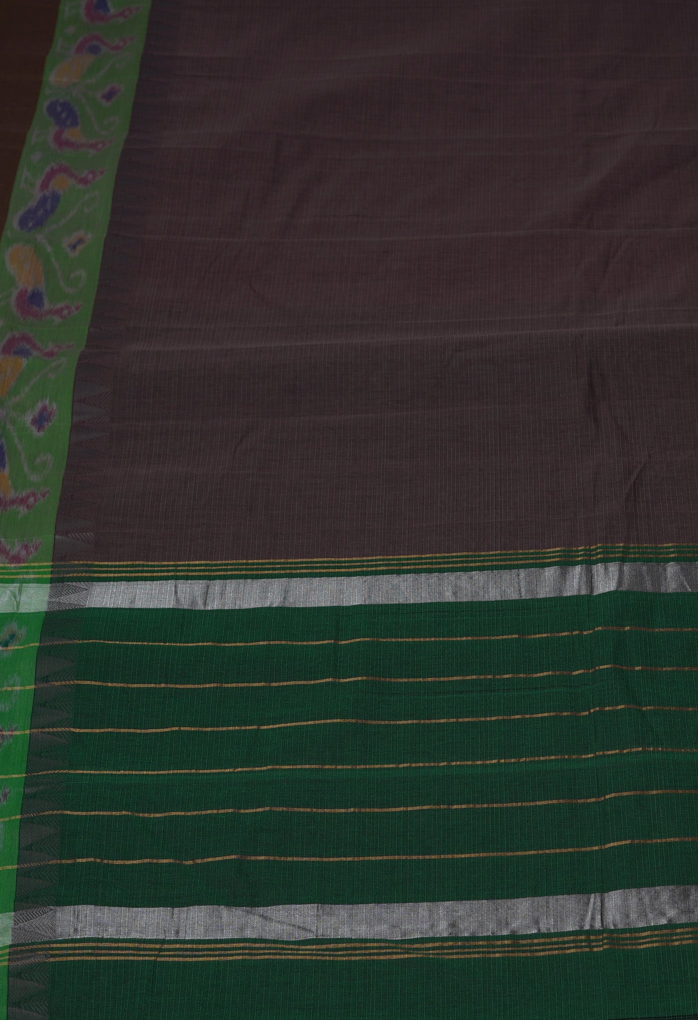 Dark Brown Pure Pavani Mangalgiri Cotton Saree-UNM82993