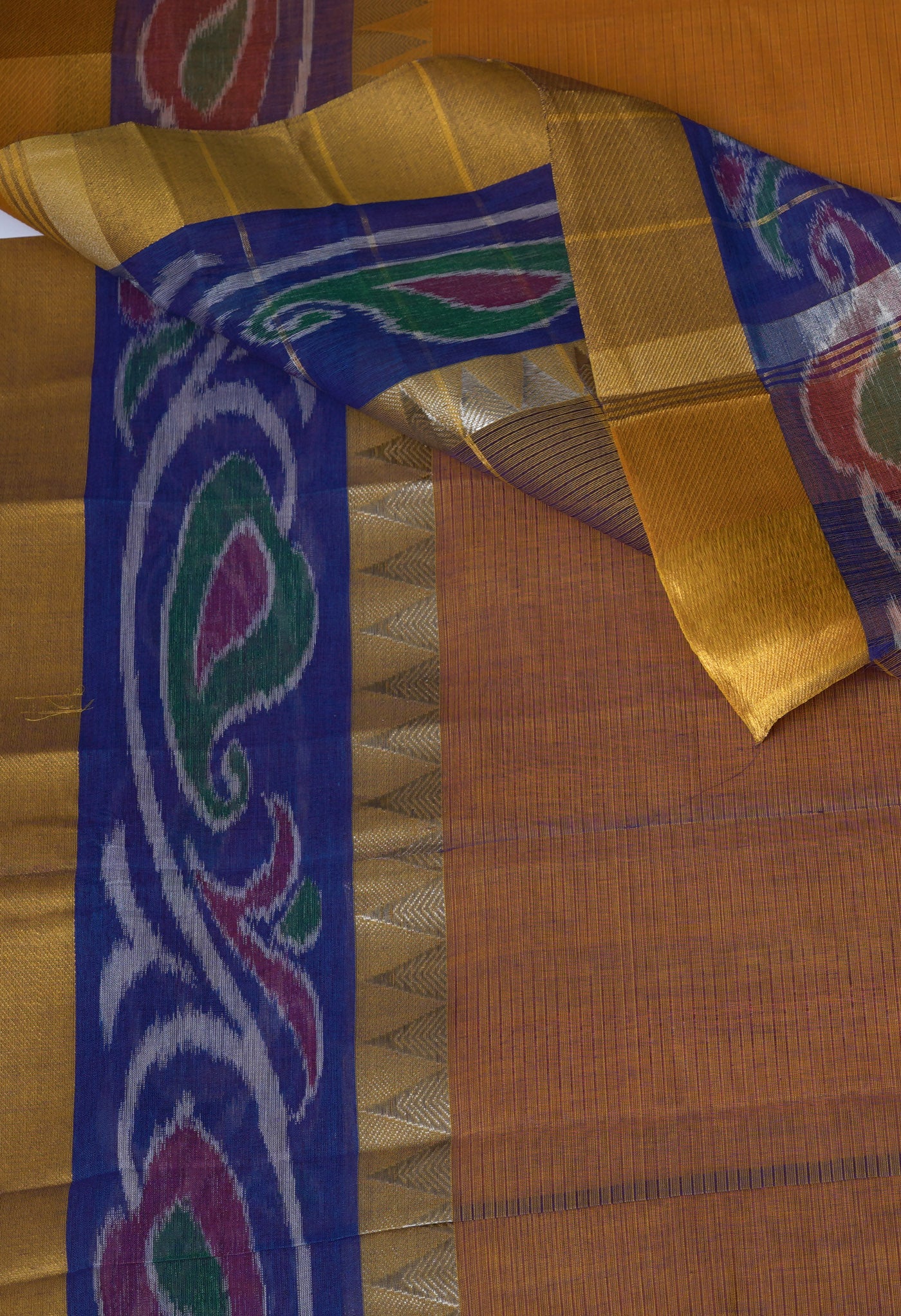 Orange Pure Pavani Mangalgiri Cotton Saree-UNM82994