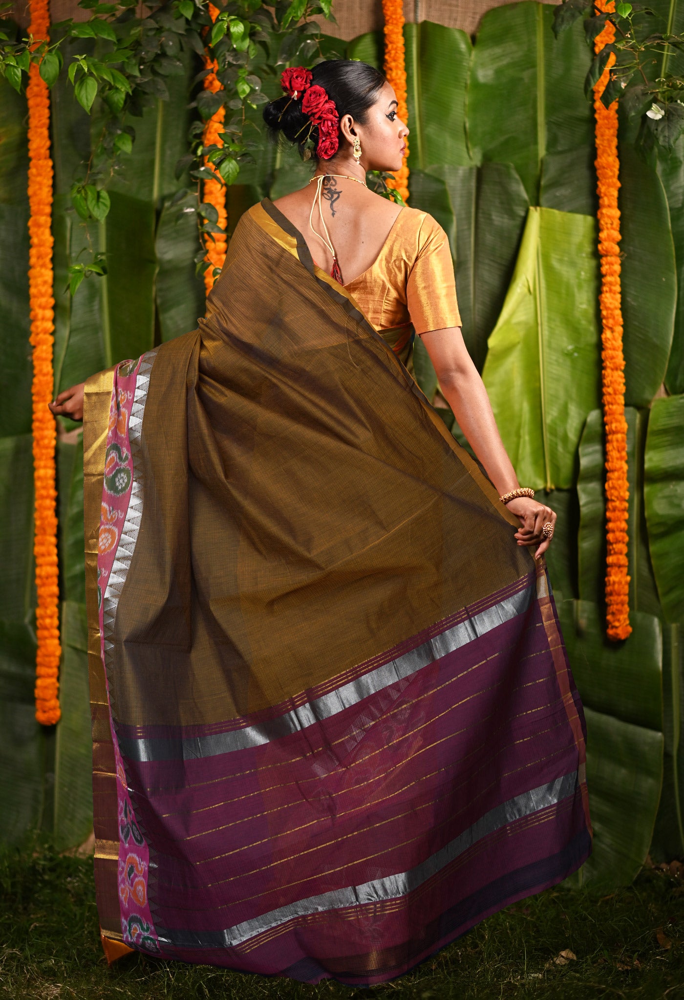 Mustard Yellow Pure Pavani Mangalgiri Cotton Saree-UNM82997
