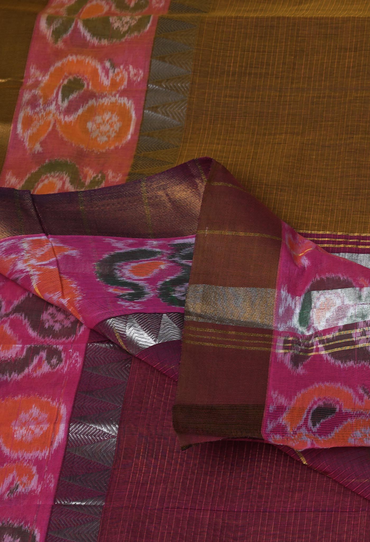 Mustard Yellow Pure Pavani Mangalgiri Cotton Saree-UNM82997