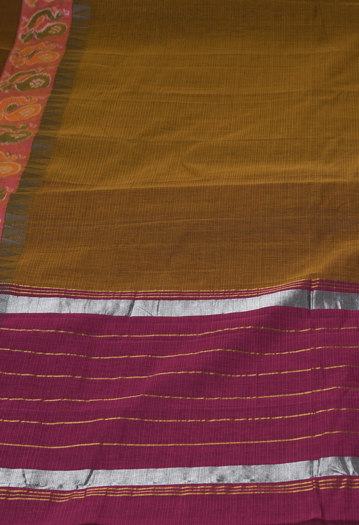 Mustard Yellow Pure Pavani Mangalgiri Cotton Saree-UNM82997