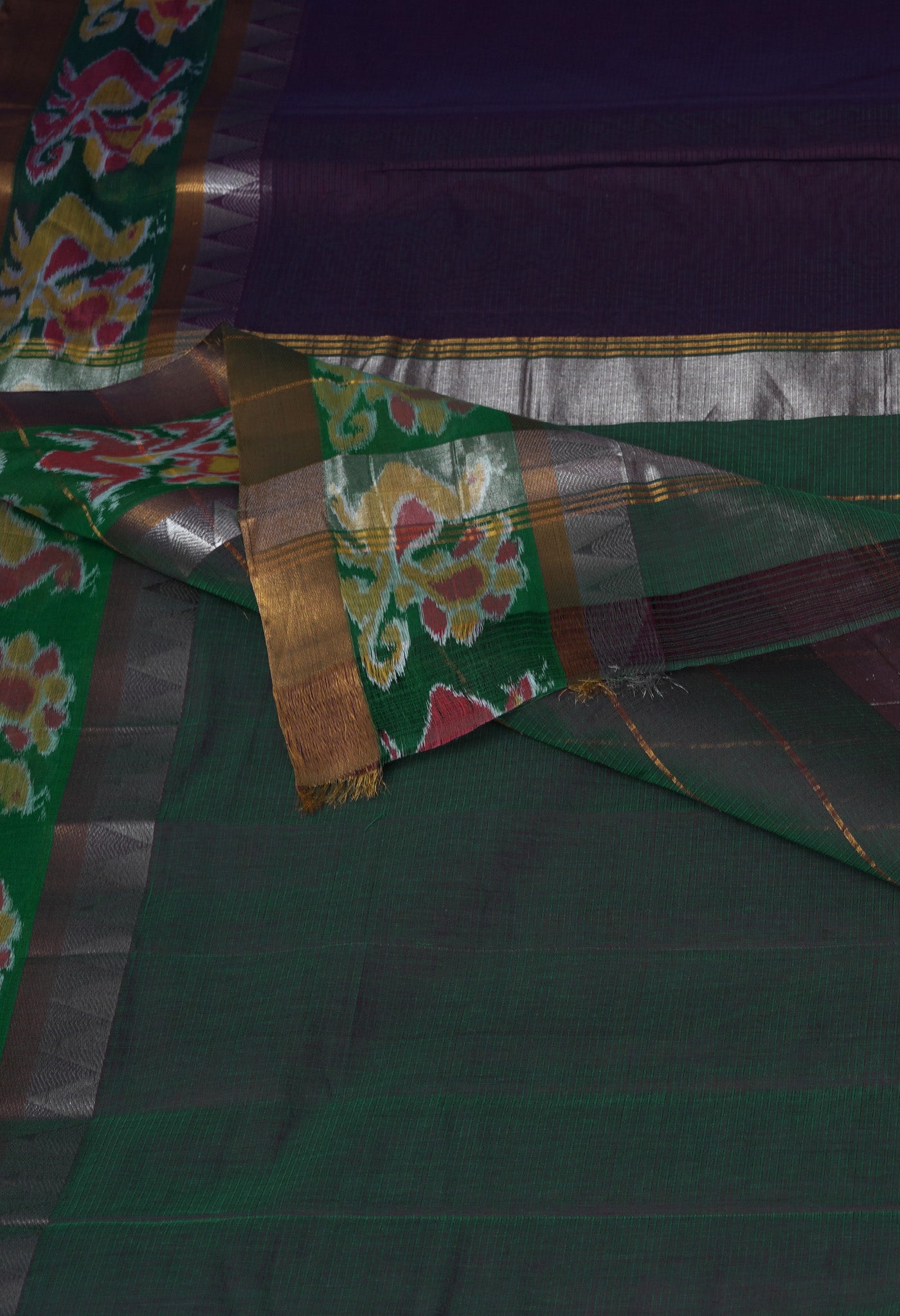 Dark Purple Pure Pavani Mangalgiri Cotton Saree-UNM82999