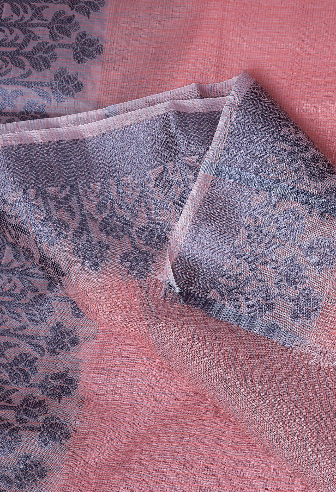 Orange Pure Plain Doria Kota Saree-UNM83011