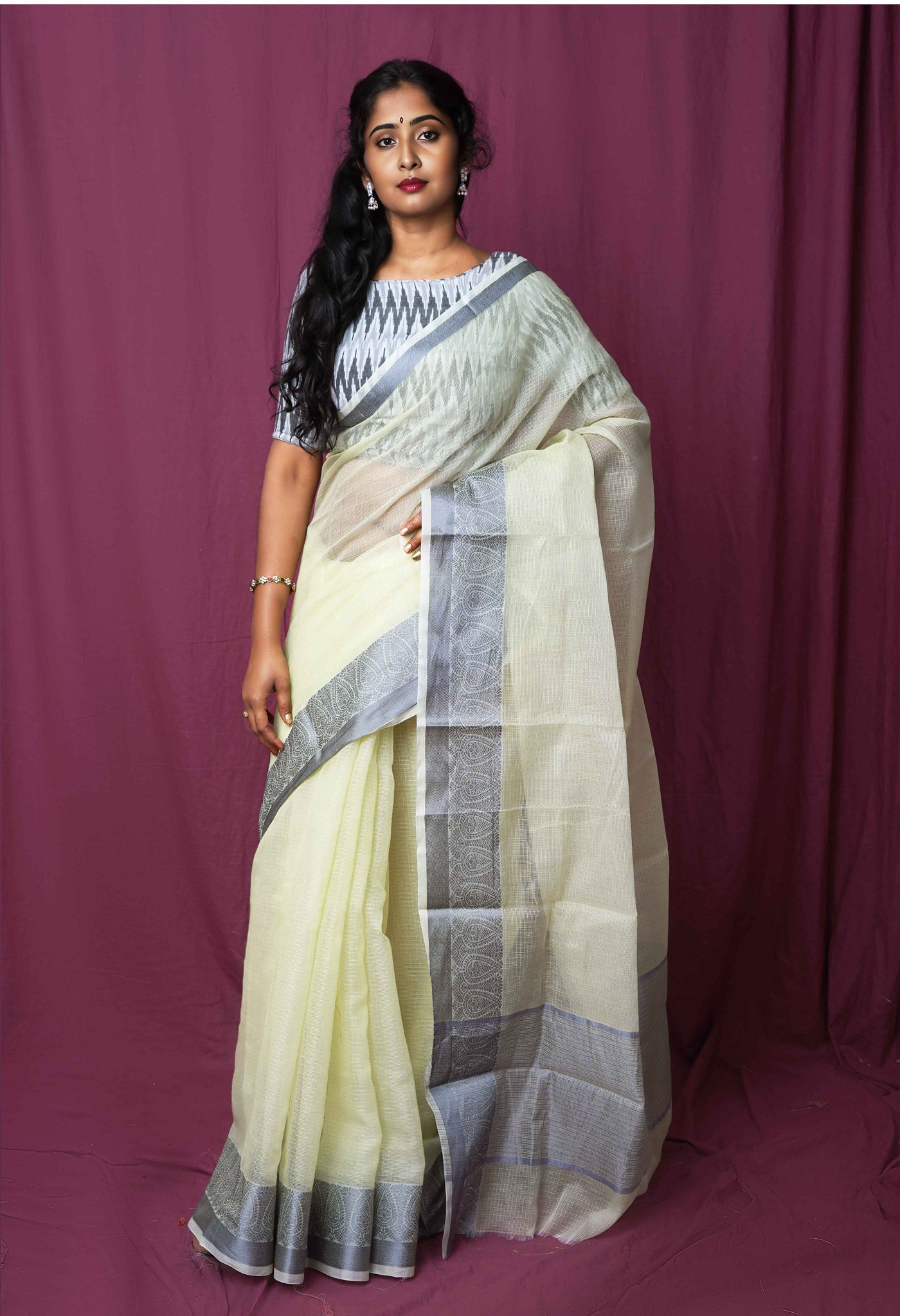 Green Pure Plain Doria Kota Saree-UNM83014