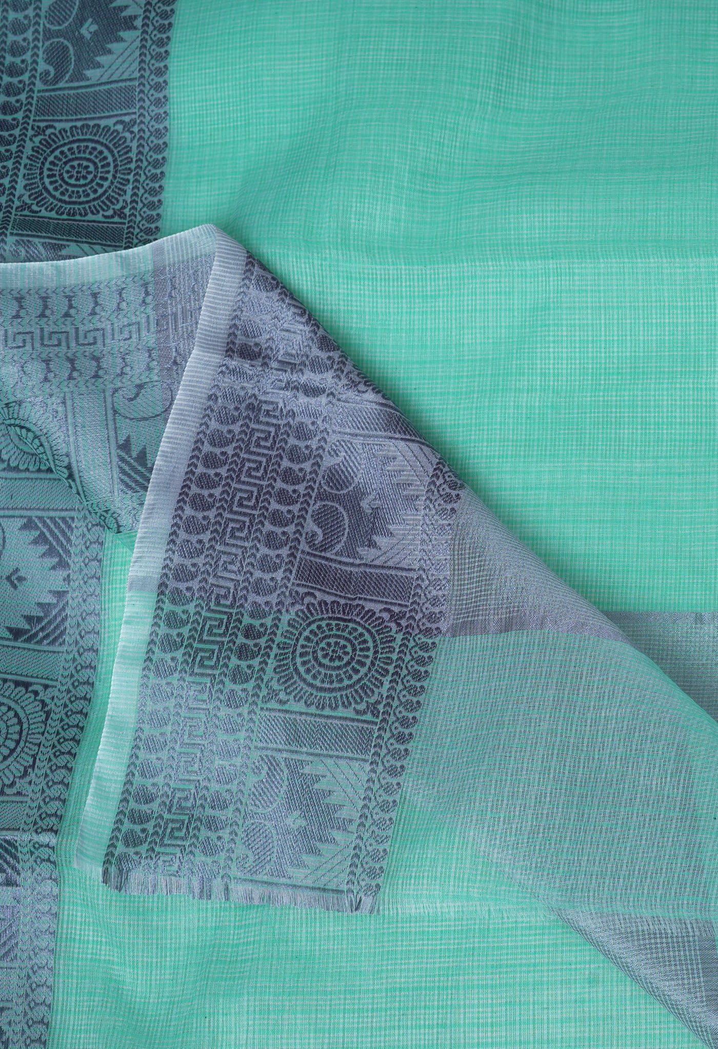 Turquoise Blue Pure Plain Doria Kota Saree-UNM83017