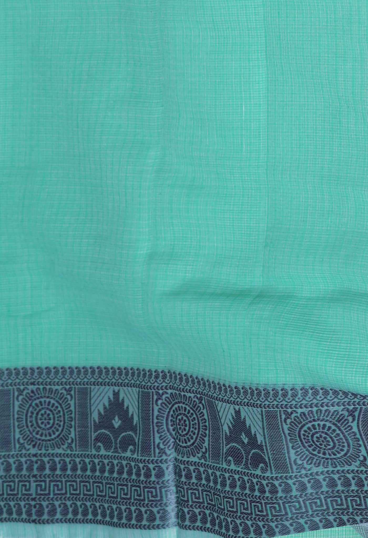 Turquoise Blue Pure Plain Doria Kota Saree-UNM83017