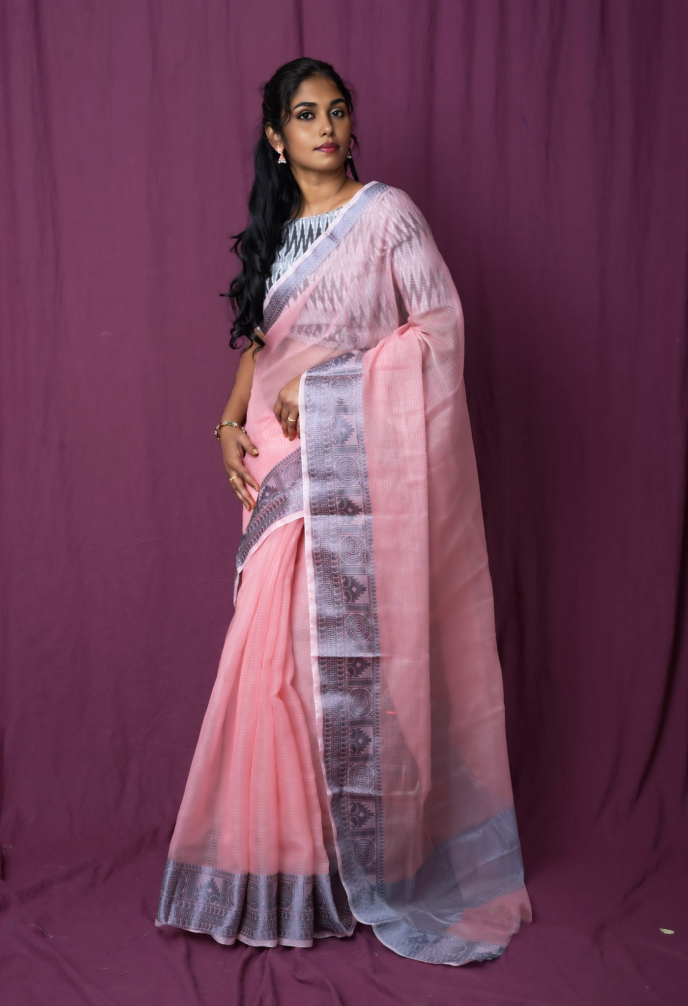 Orange Pure Plain Doria Kota Saree-UNM83028