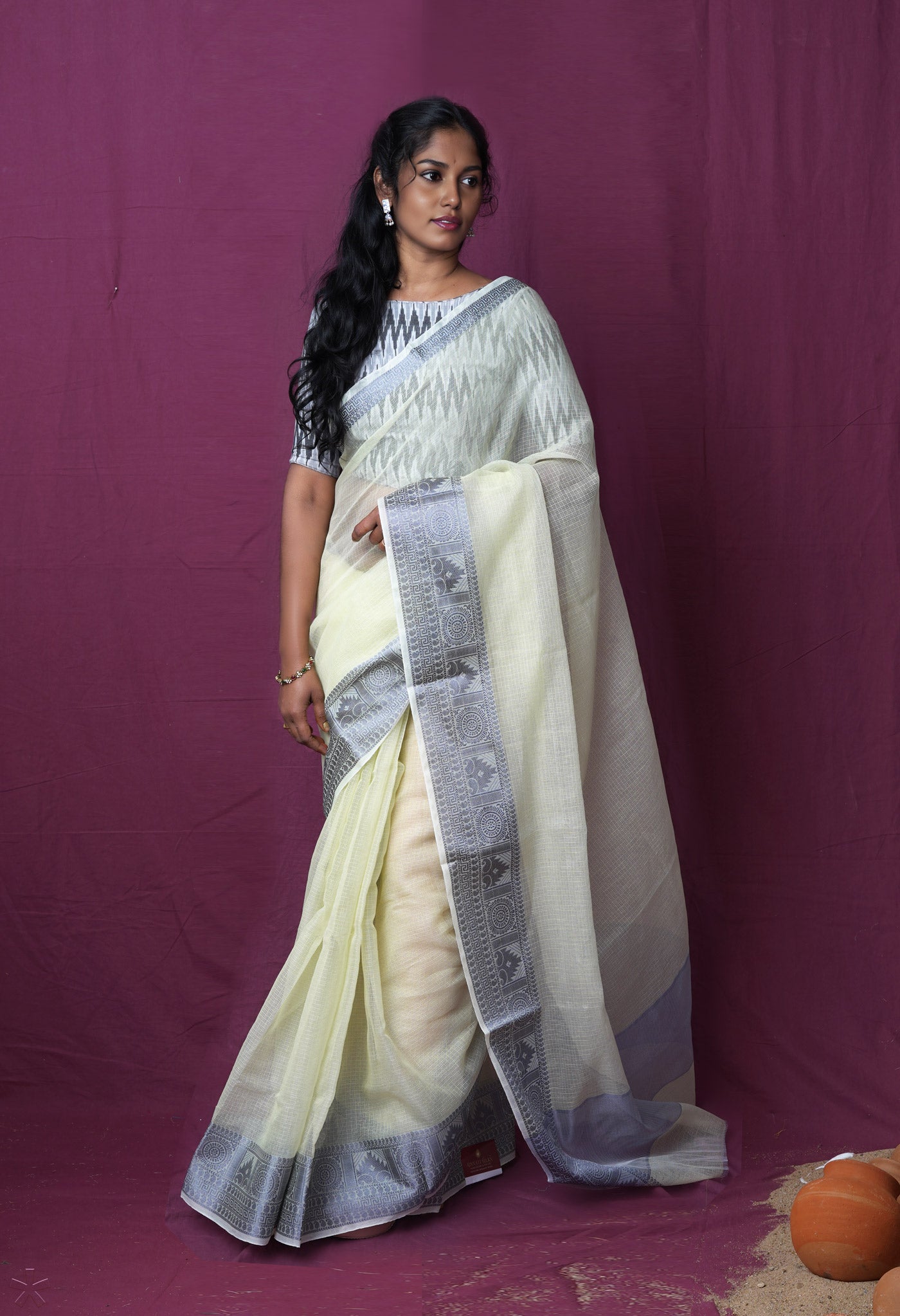 Green Pure Plain Doria Kota Saree-UNM83029