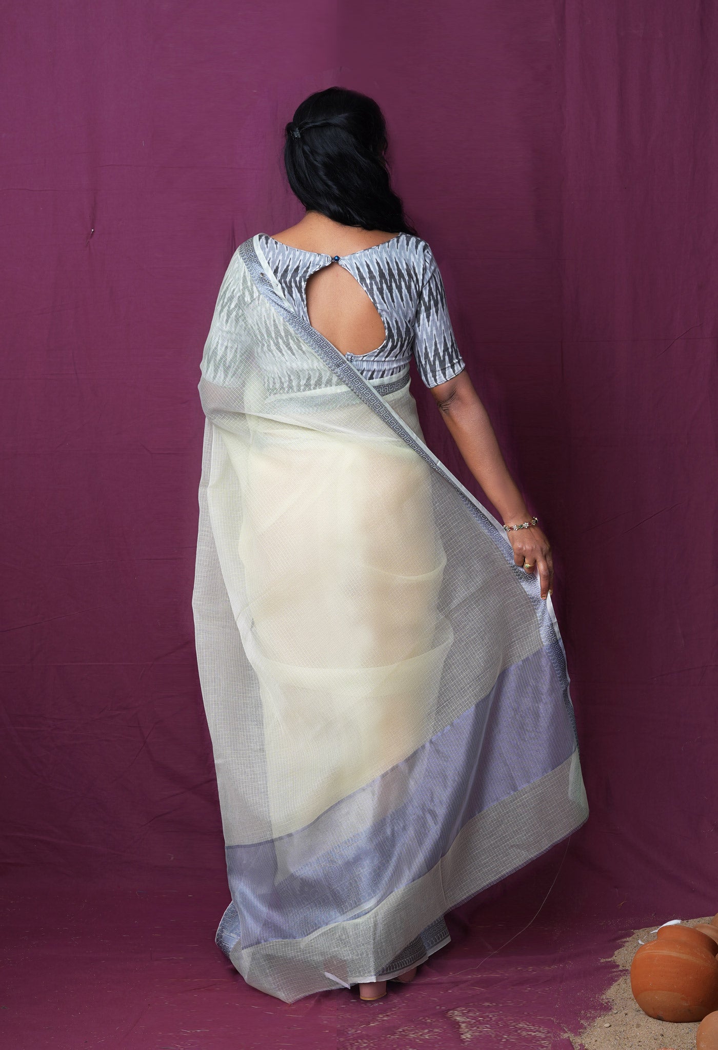 Green Pure Plain Doria Kota Saree-UNM83029