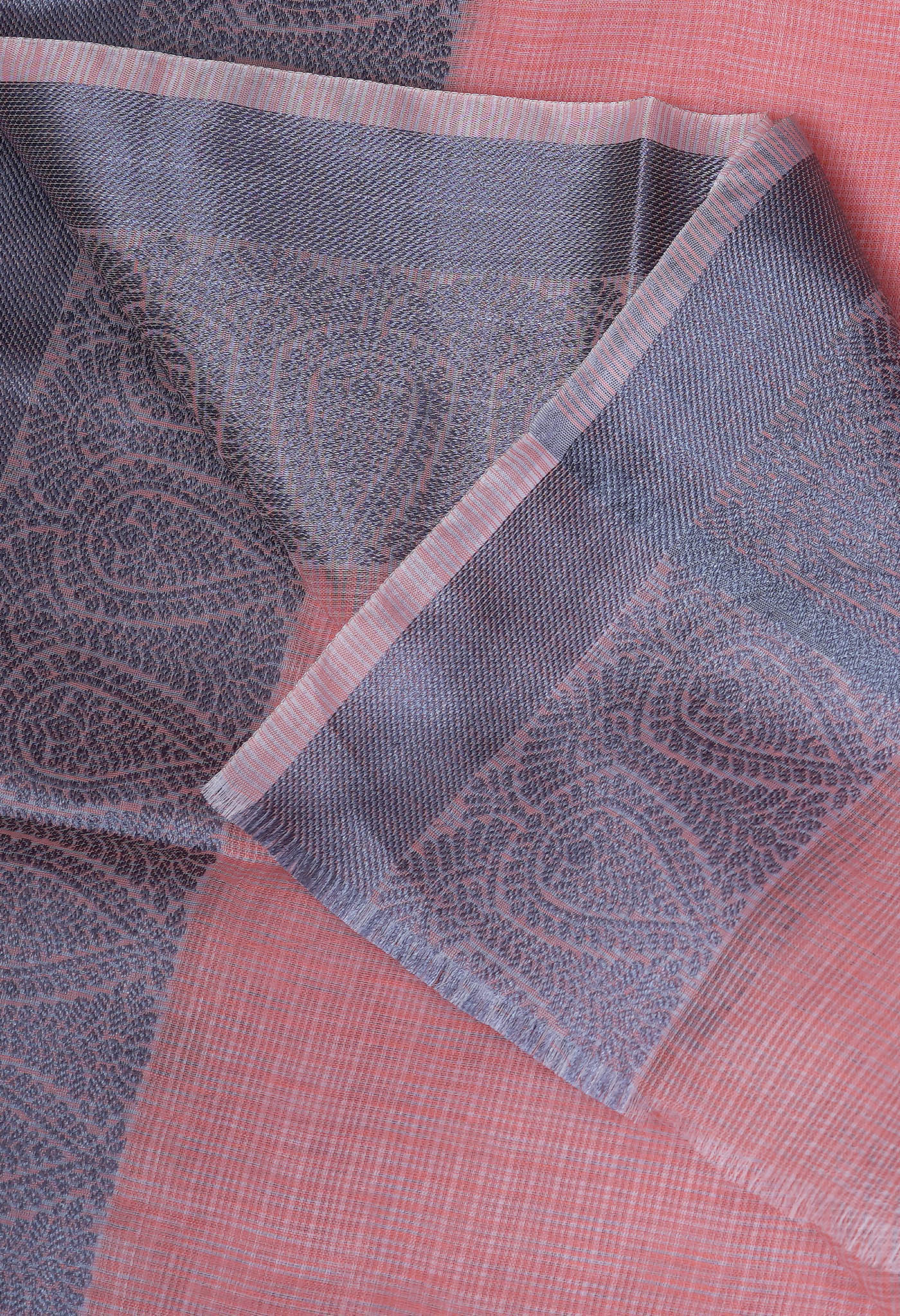 Orange Pure Plain Doria Kota Saree-UNM83030