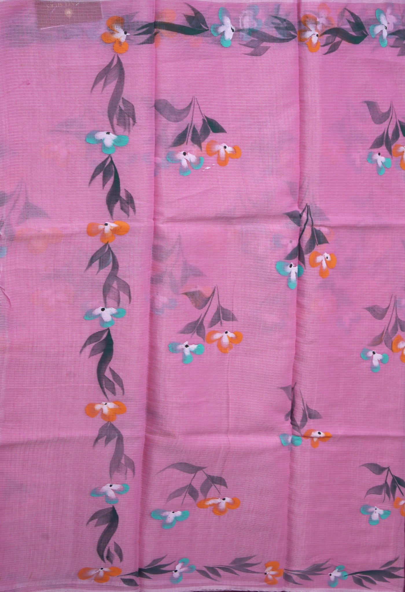 Pink Pure Hand Painted Doria Kota Saree-UNM83039