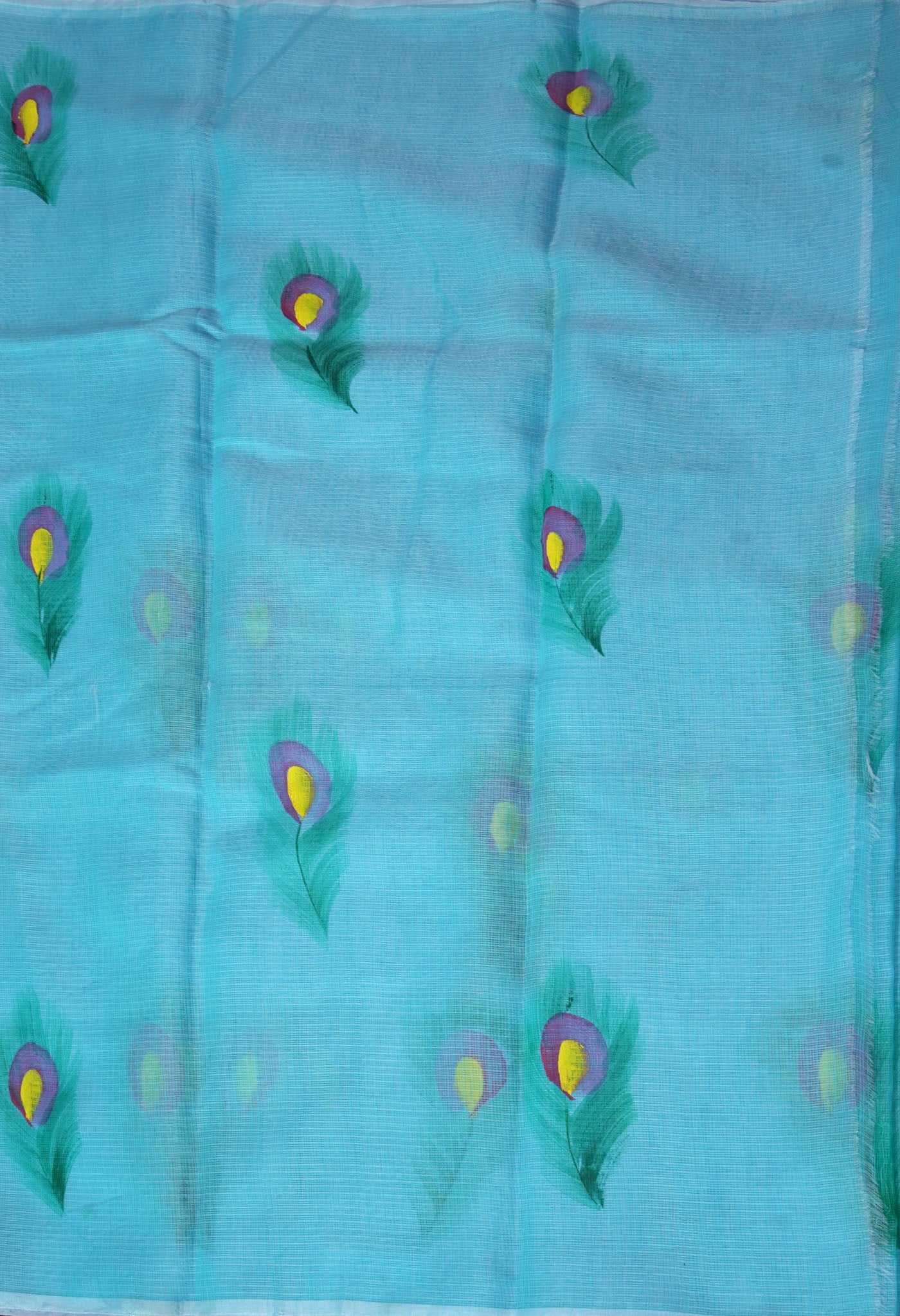 Blue Pure Hand Painted Doria Kota Saree-UNM83042