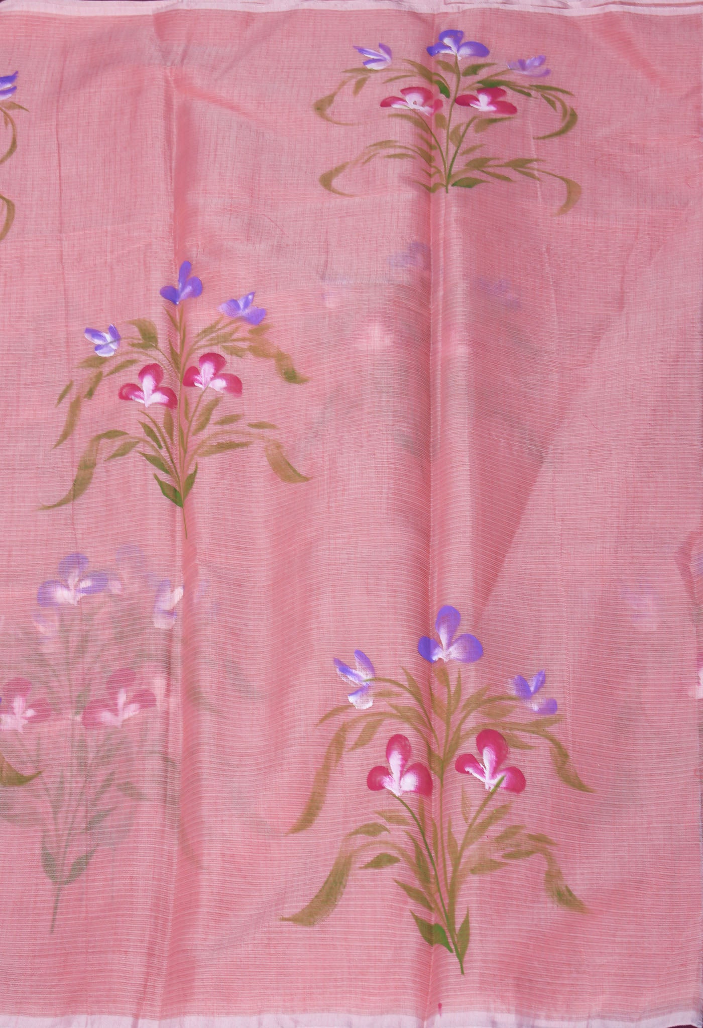 Orange Pure Hand Painted Doria Kota Saree-UNM83049