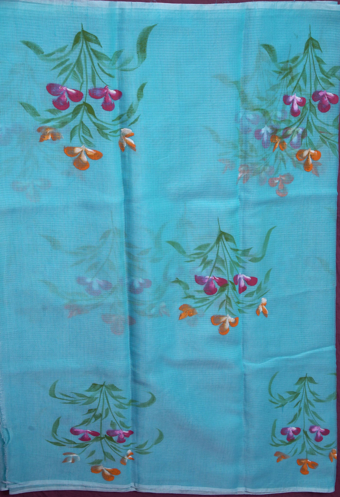 Blue Pure Hand Painted Doria Kota Saree-UNM83057