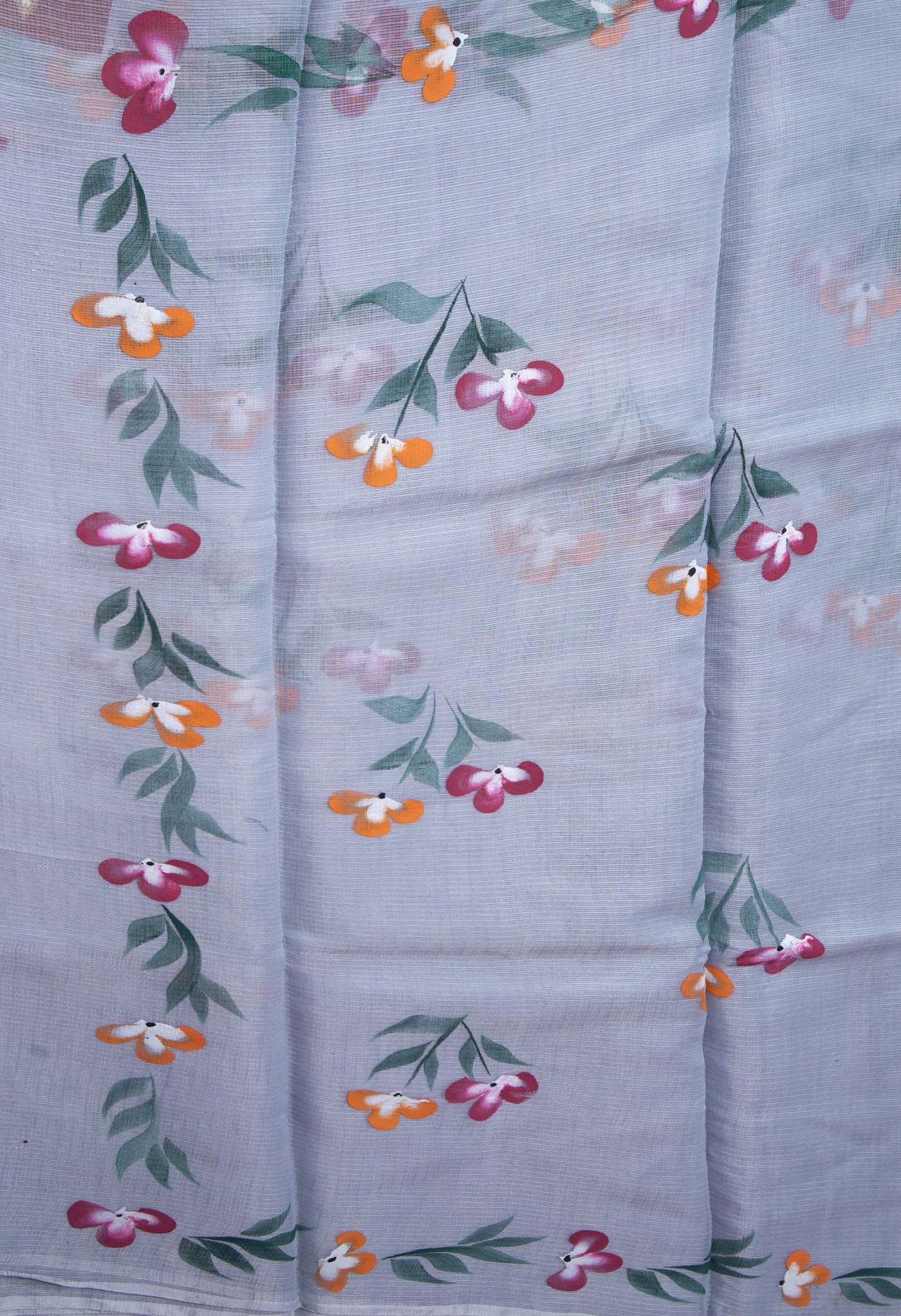 Grey Pure Hand Painted Doria Kota Saree-UNM83062