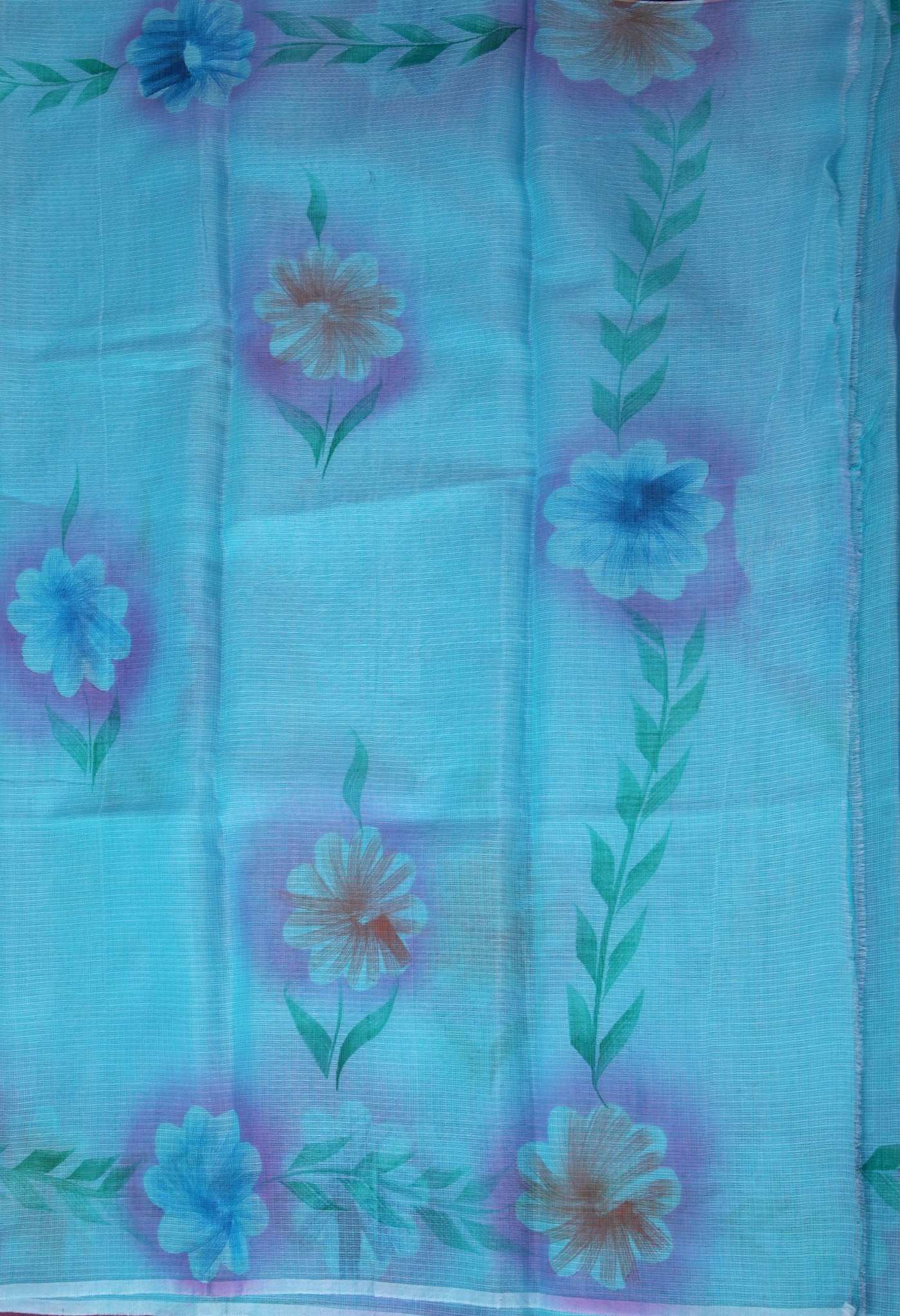 Blue Pure Hand Painted Doria Kota Saree-UNM83066