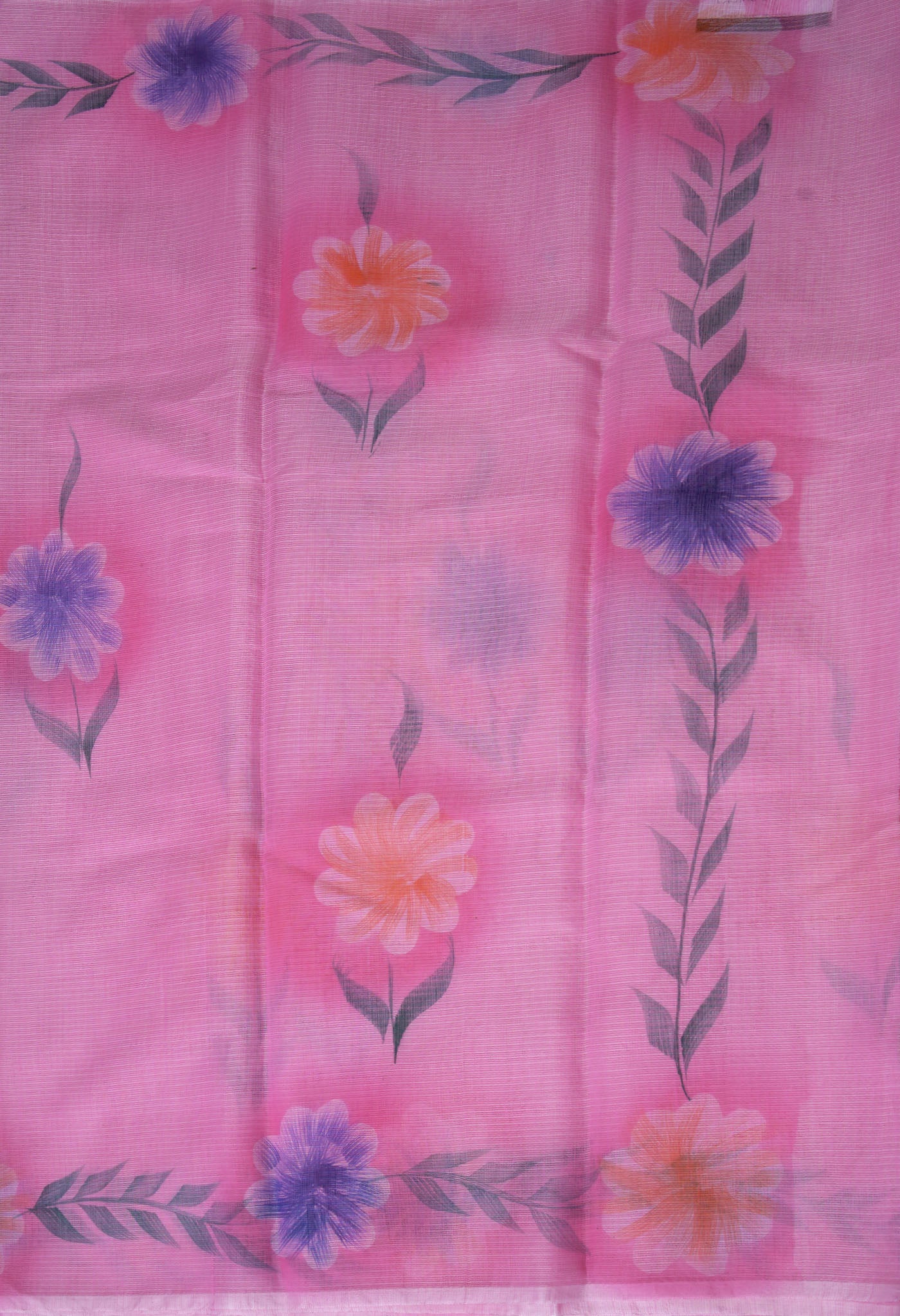 Pink Pure Hand Painted Doria Kota Saree-UNM83073