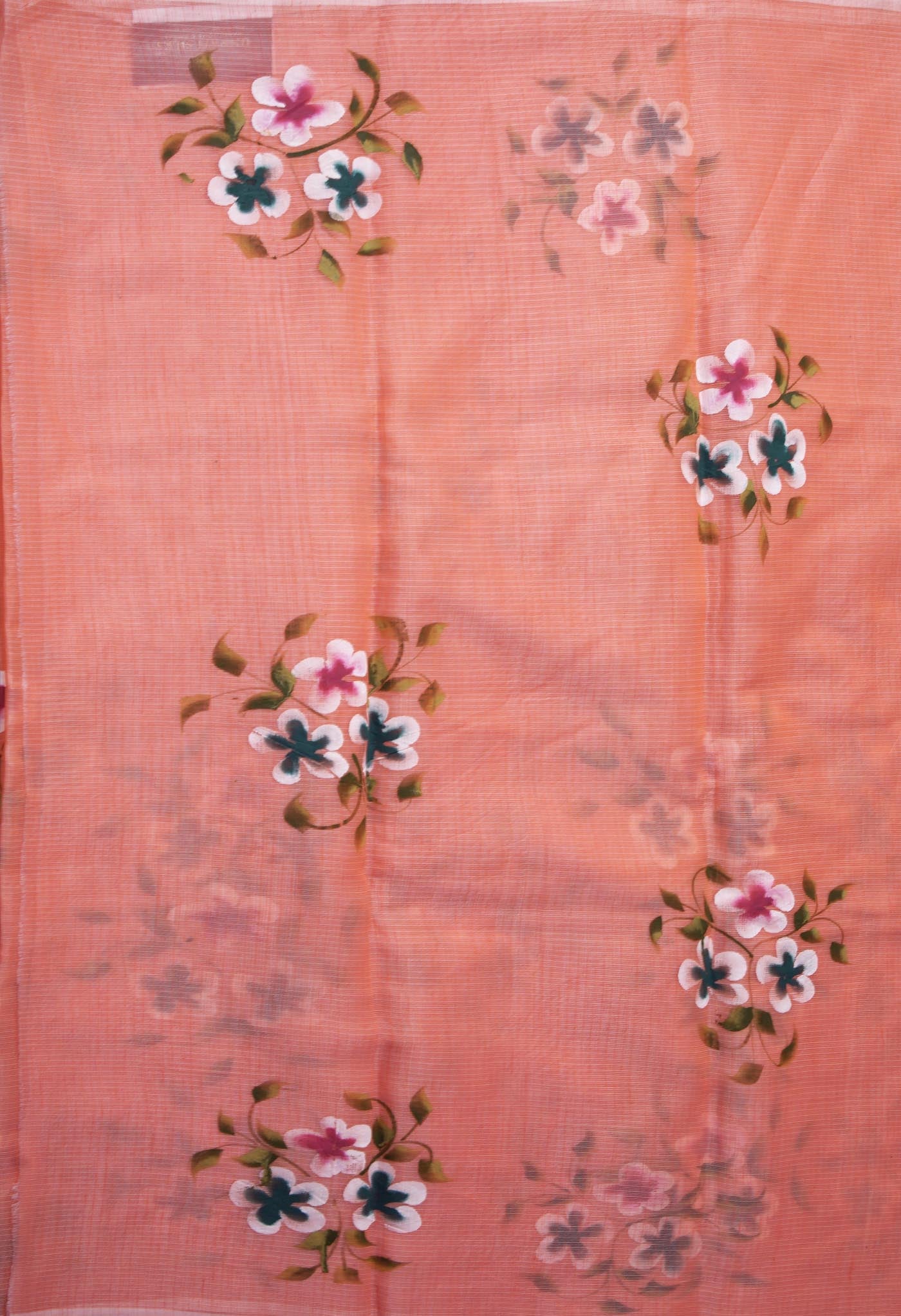 Orange Pure Hand Painted Doria Kota Saree-UNM83077