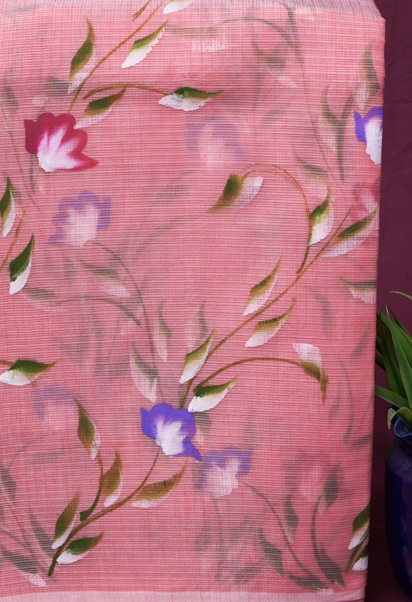 Orange Pure Hand Painted Doria Kota Saree-UNM83092