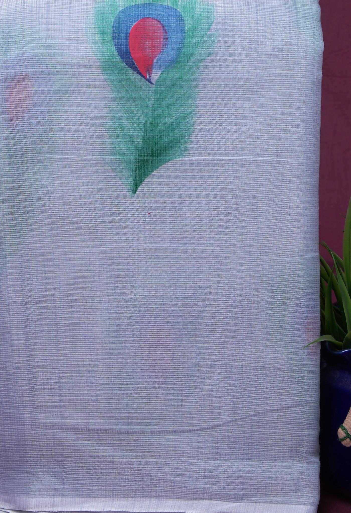 Grey Pure Hand Painted Doria Kota Saree-UNM83111