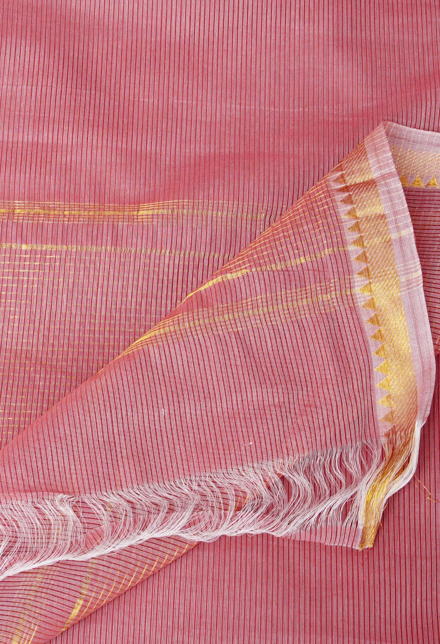 Red Pure Plain Pavani Mangalgiri Cotton Saree-UNM83180