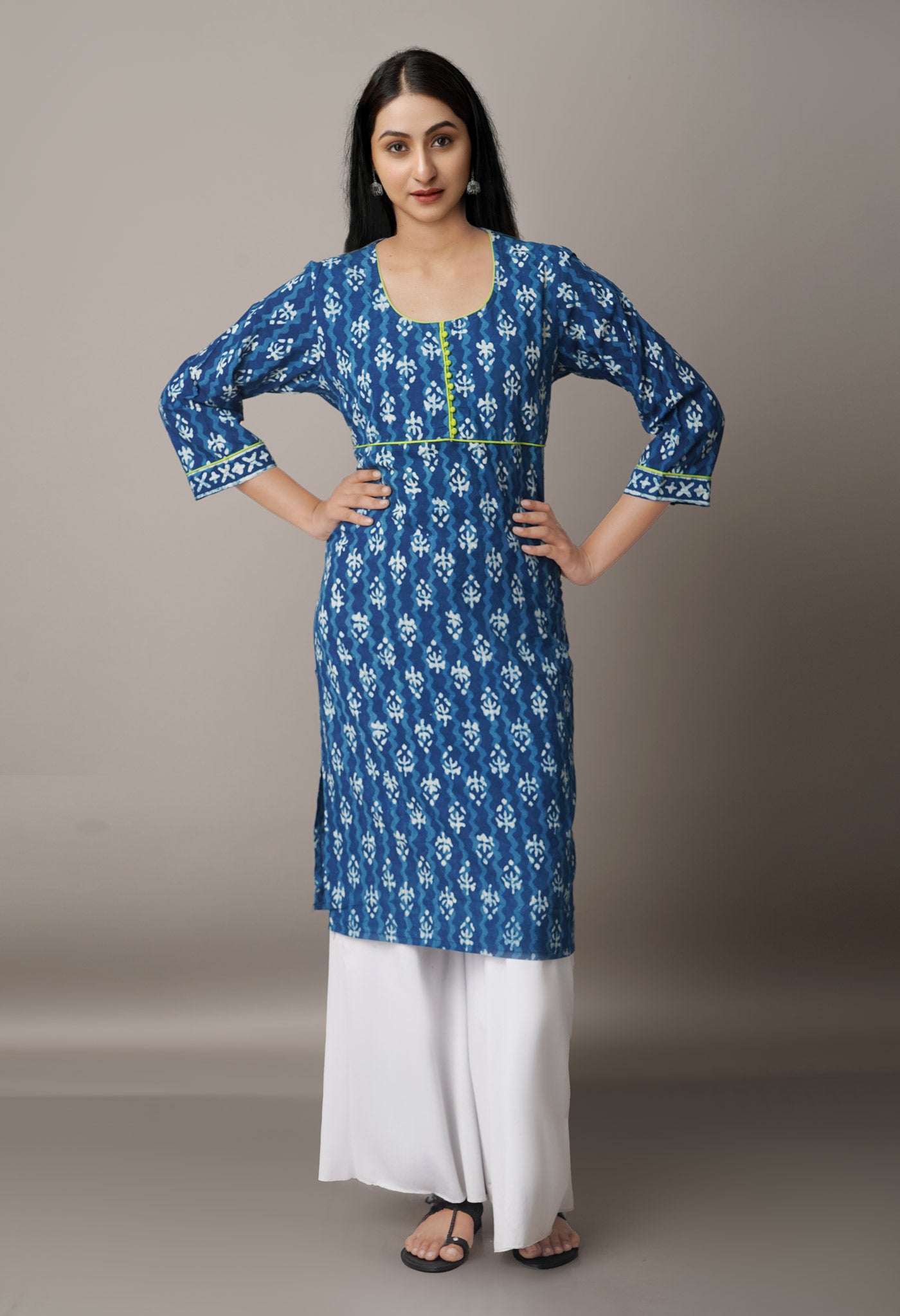 PKK1458-Sloka Weaves Rajasthani Cotton Dabu Printed Kurta