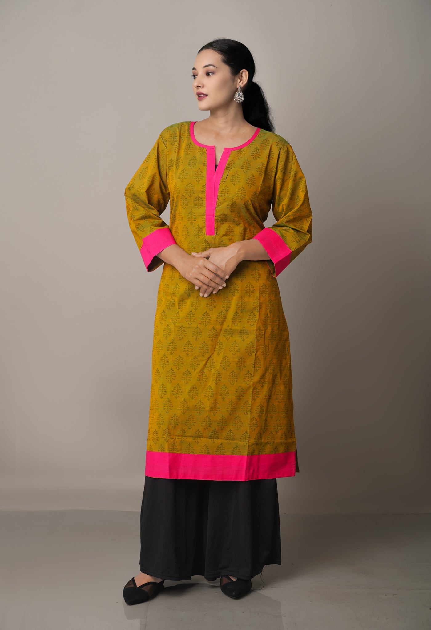 Green Pure Mangalagiri Cotton Kurta-PKK1826