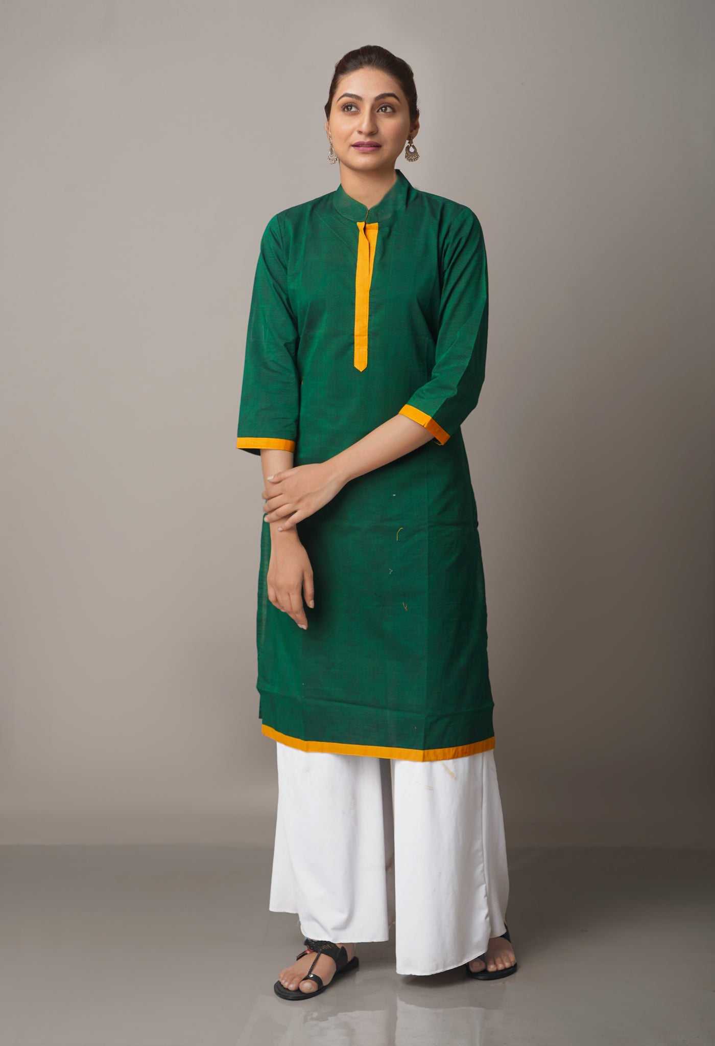 Green Pure Mangalagiri Cotton Kurta-PKK1831