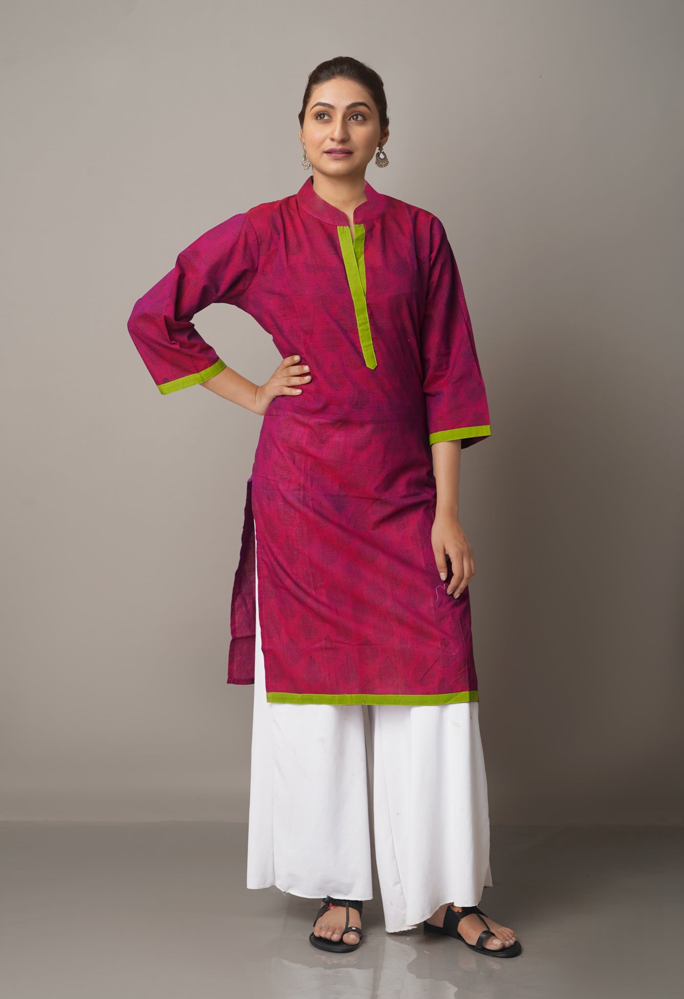 Pink Pure Mangalagiri Cotton Kurta-PKK1833