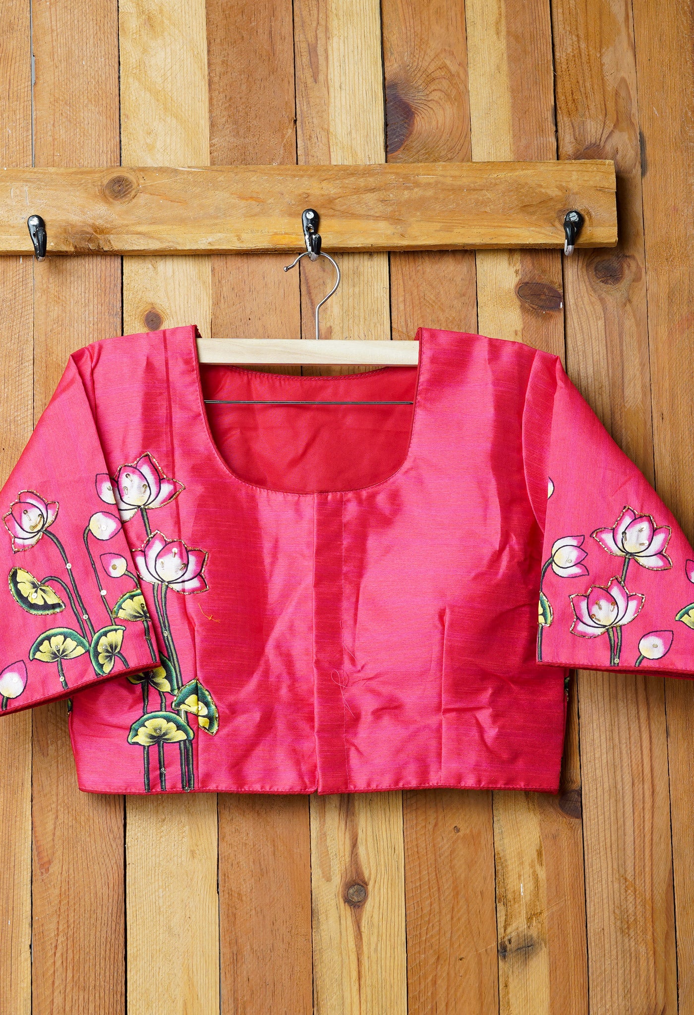 pink red blouse