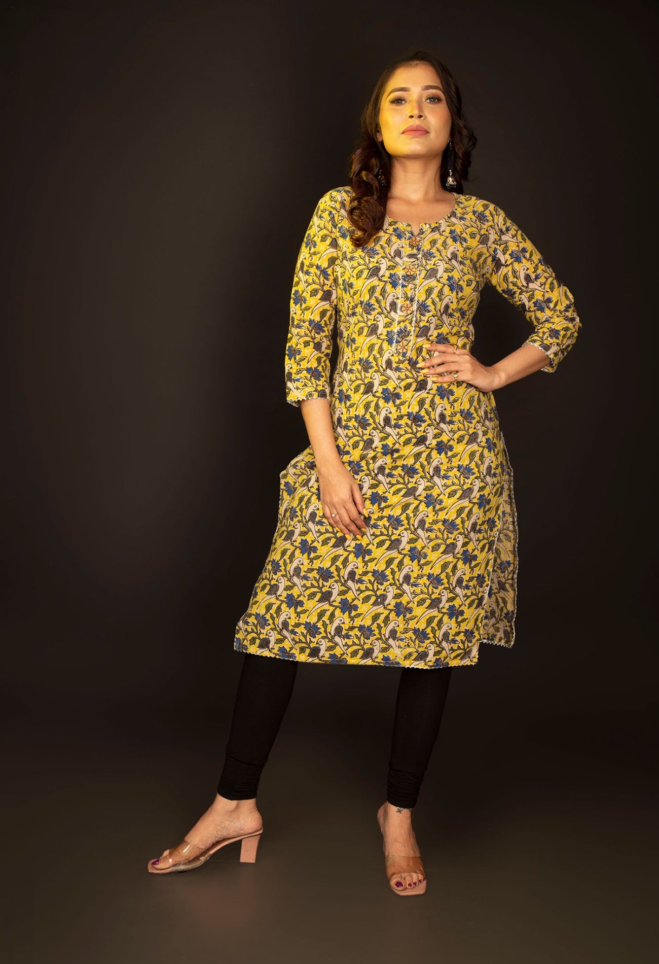 Online Shopping for Cream Pure Kalamkari Cotton Kurta with Fancy prints from Gujarat at Unnatisilks.com India