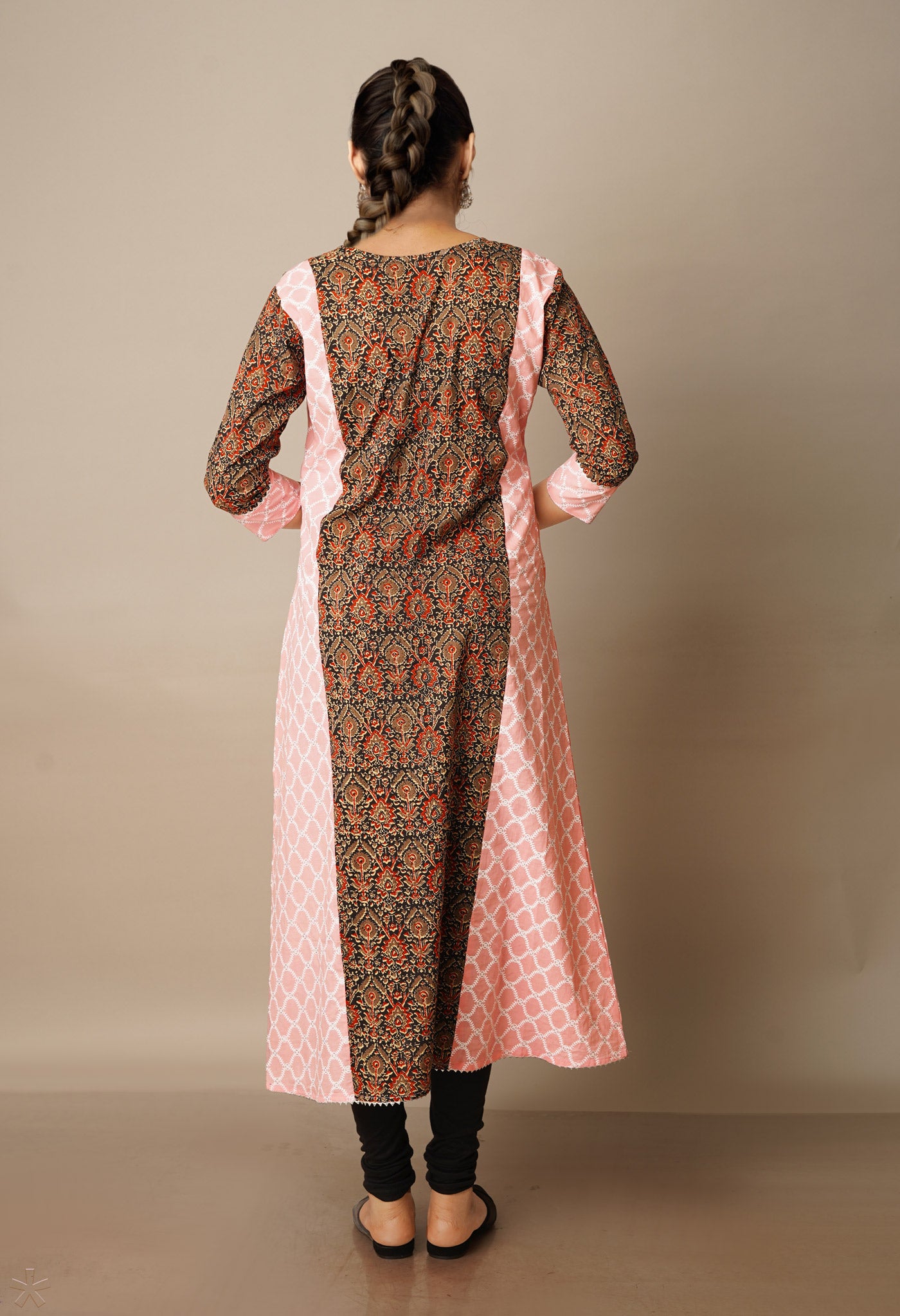 Black Pure Ajrakh Floral Cotton Kurta-PKK1902