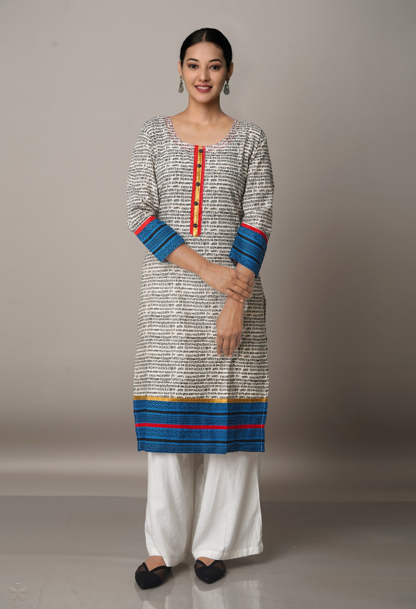 PKK435-Sloka Weaves white Rajasthani cotton kurta