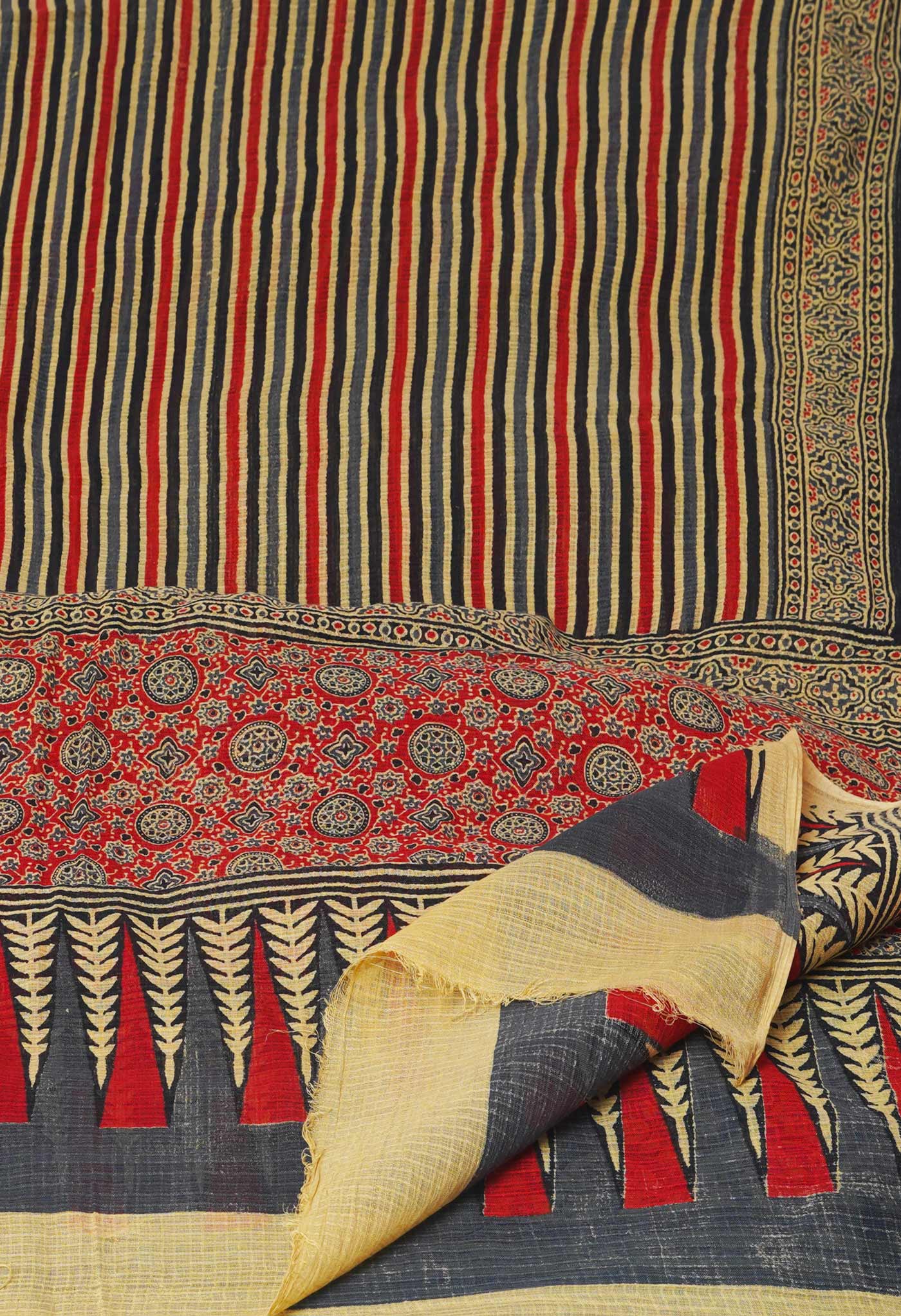 Multi Pure Superfine Ajrakh Mulmul Cotton Dupatta-UDS4158