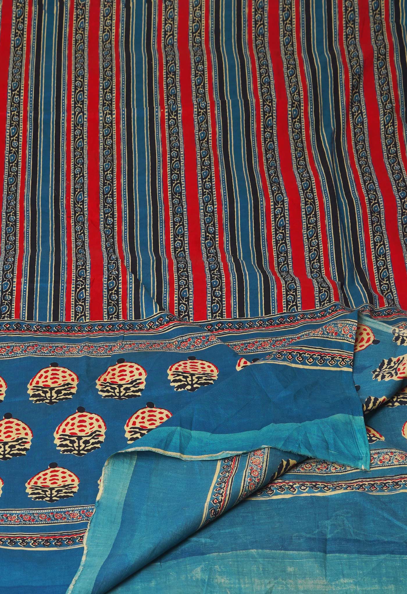 Multi Pure Ajrakh Mulmul Cotton Dupatta-UDS4174