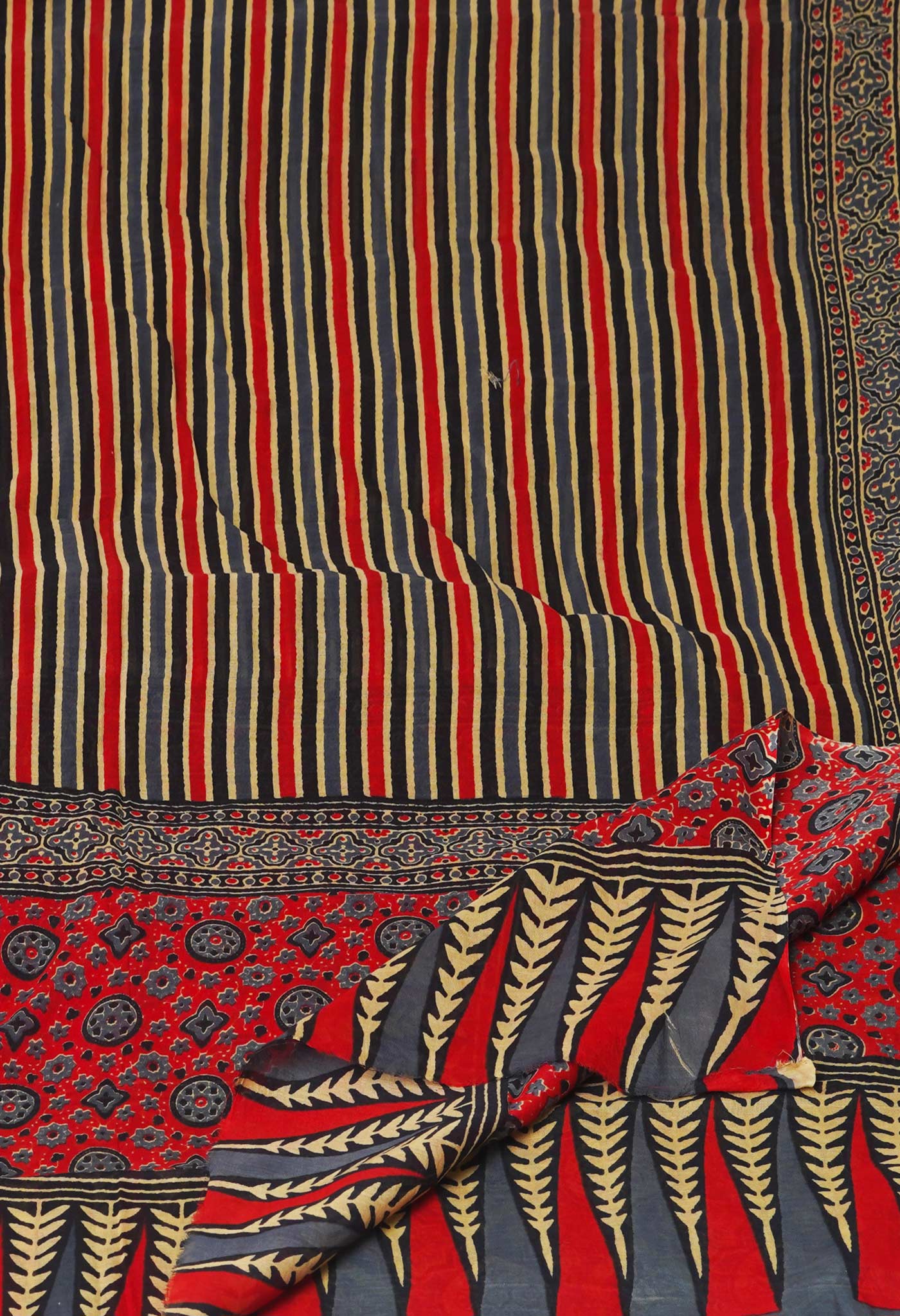 Multi Pure Ajrakh Mulmul Cotton Dupatta-UDS4176