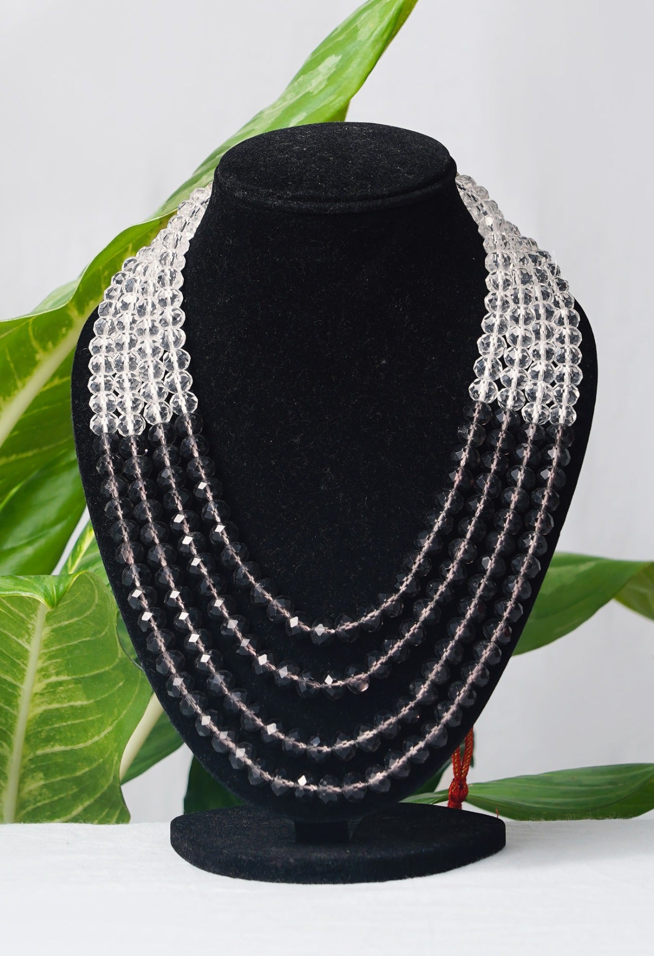 White-Grey Amravati Crystal Necklace-UJ173
