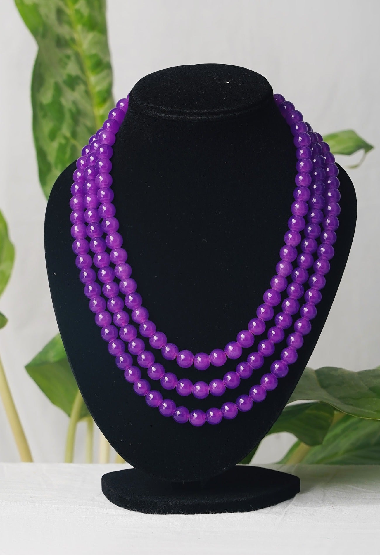 Purple Amravati Ocean Beads Necklace-UJ220