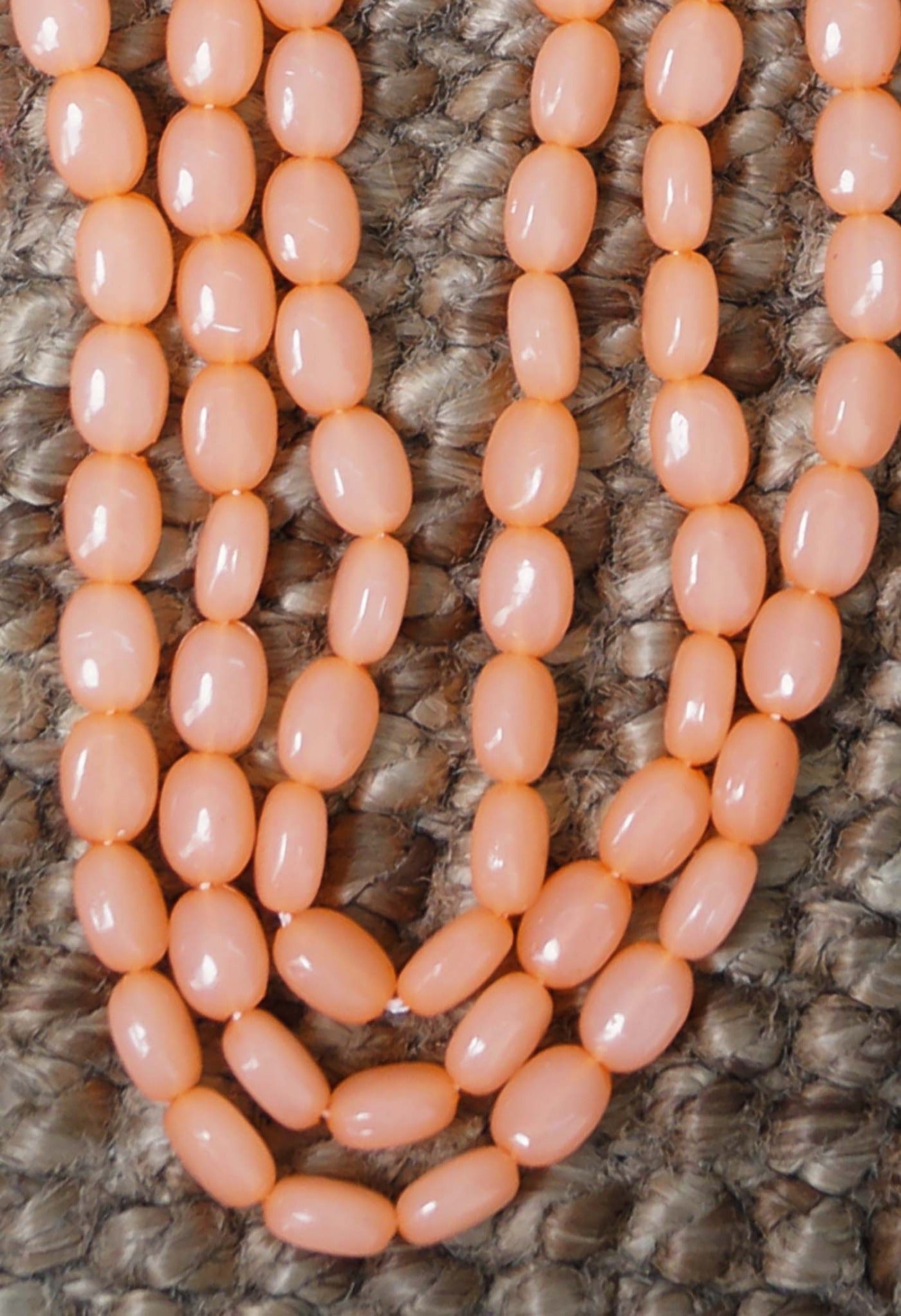 Online Shopping for Peach pink Amravati Long Oval Shape Beads with jewellery from Andhra Pradesh at Unnatisilks.com India
