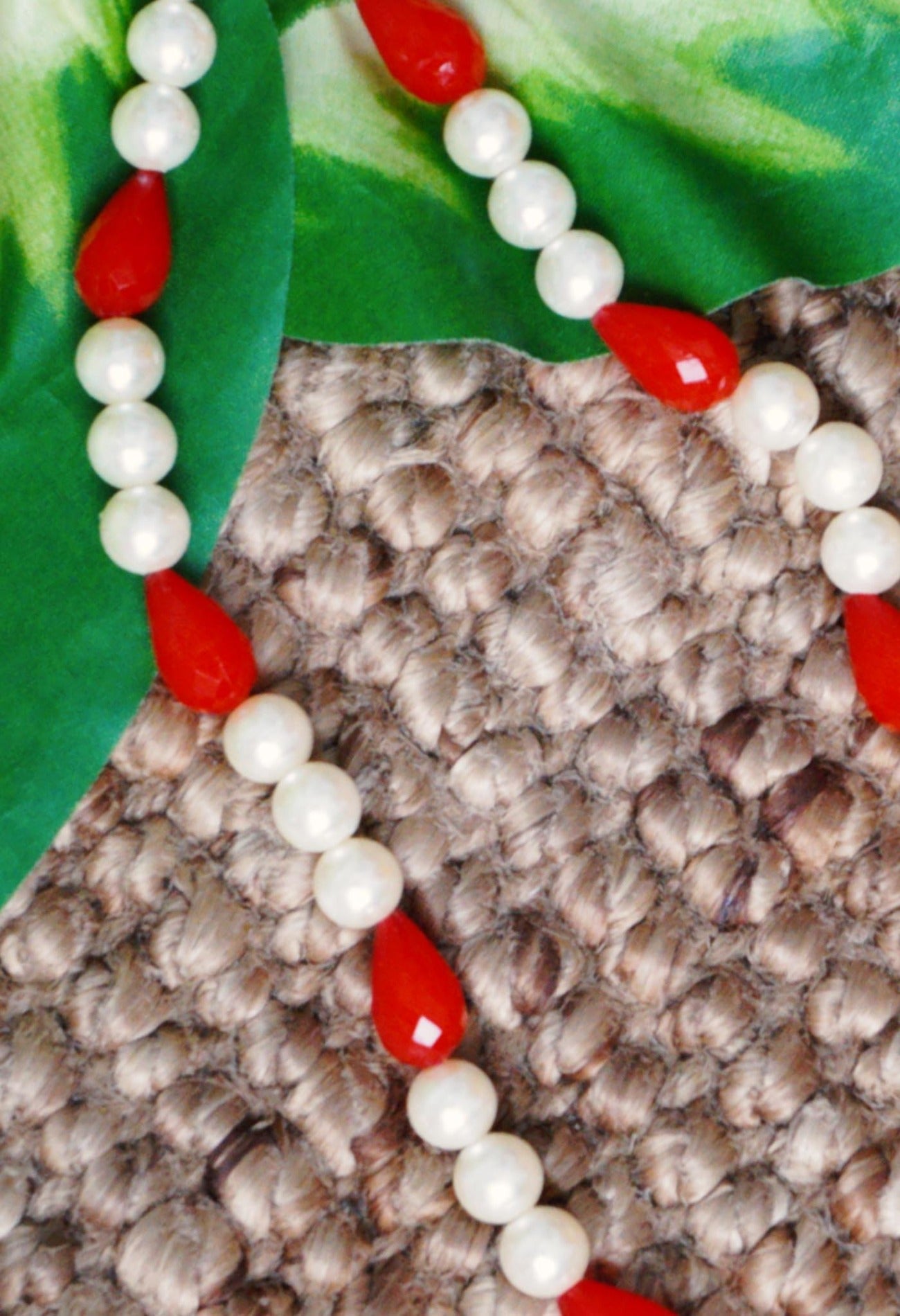 Multi Amravati oval Beads Necklace with Pendent-UJ317