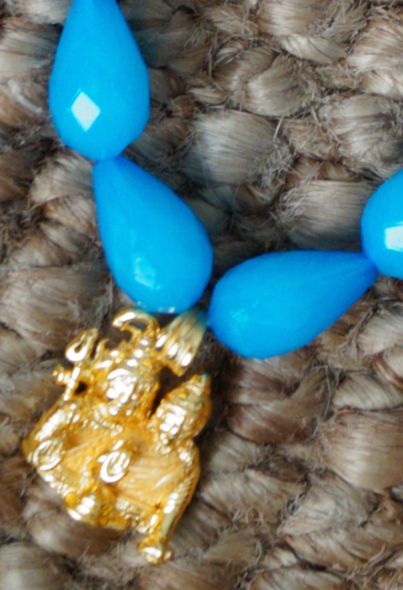 Blue Amravati Ocean Beads Necklace with Pendent-UJ394