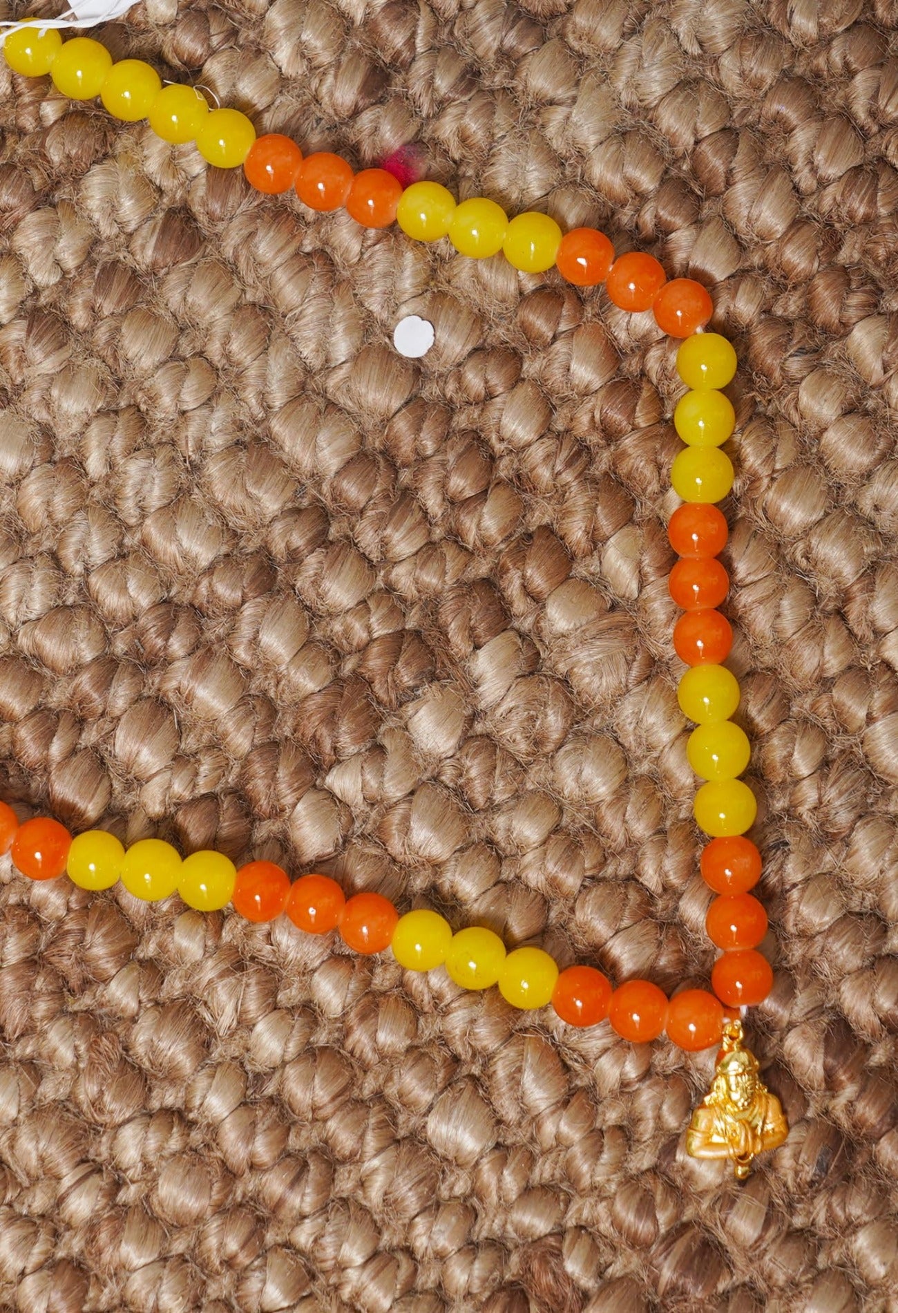 Yellow and Orange Amravati Round Beads Necklace with Pendent-UJ407
