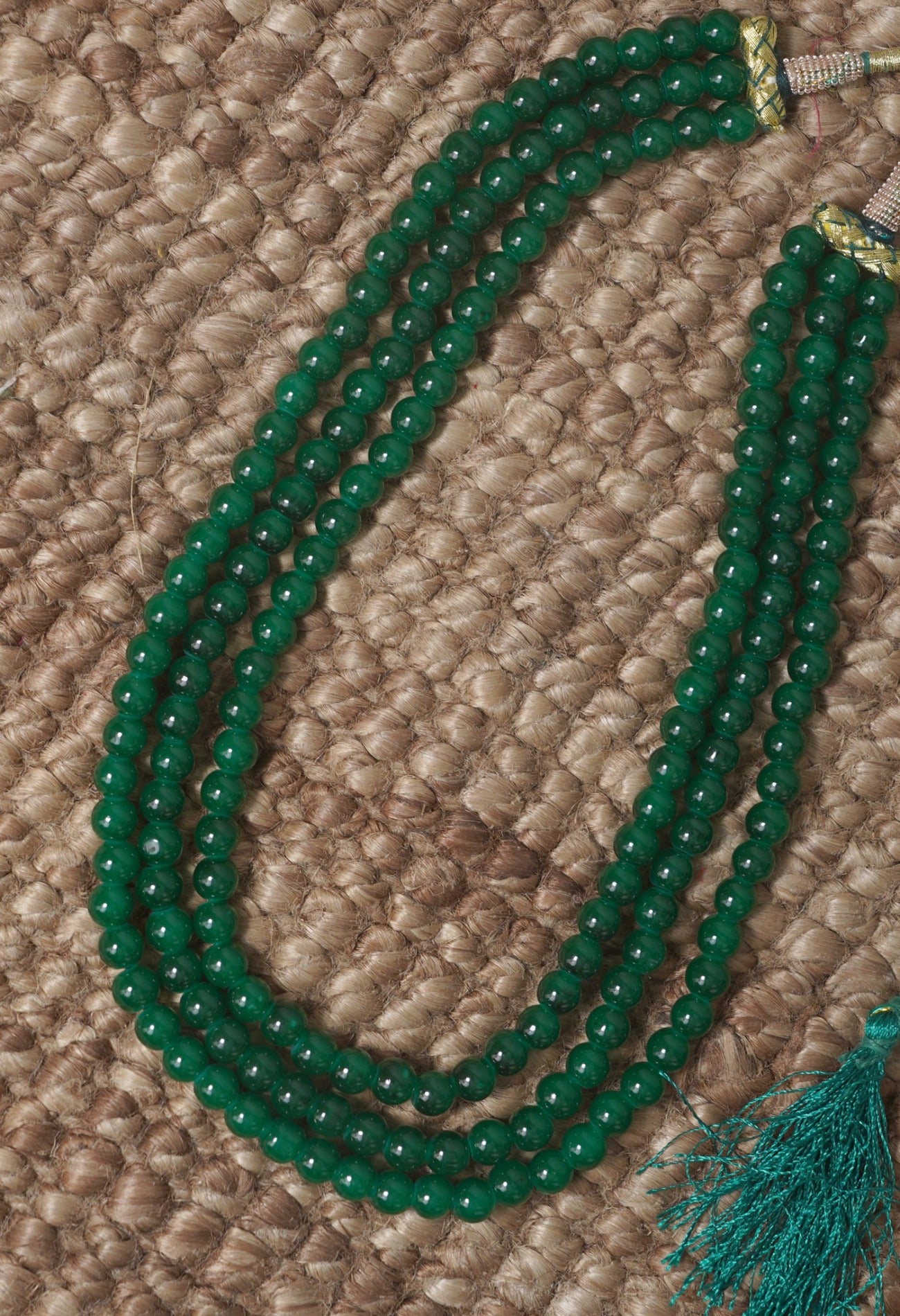 Green Amravati Round Beads Necklace-UJ420