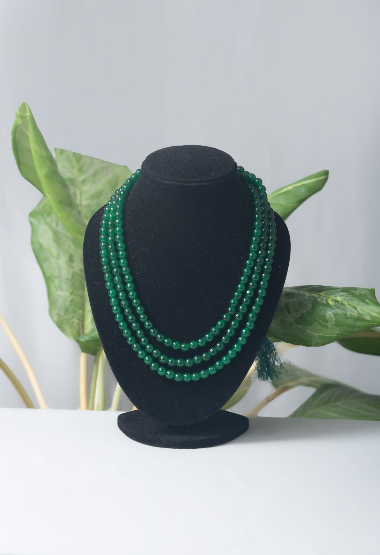 Online Shopping for Green Amravati Round Beads Necklace with Pendent with jewellery from Andhra pradesh at Unnatisilks.com India
