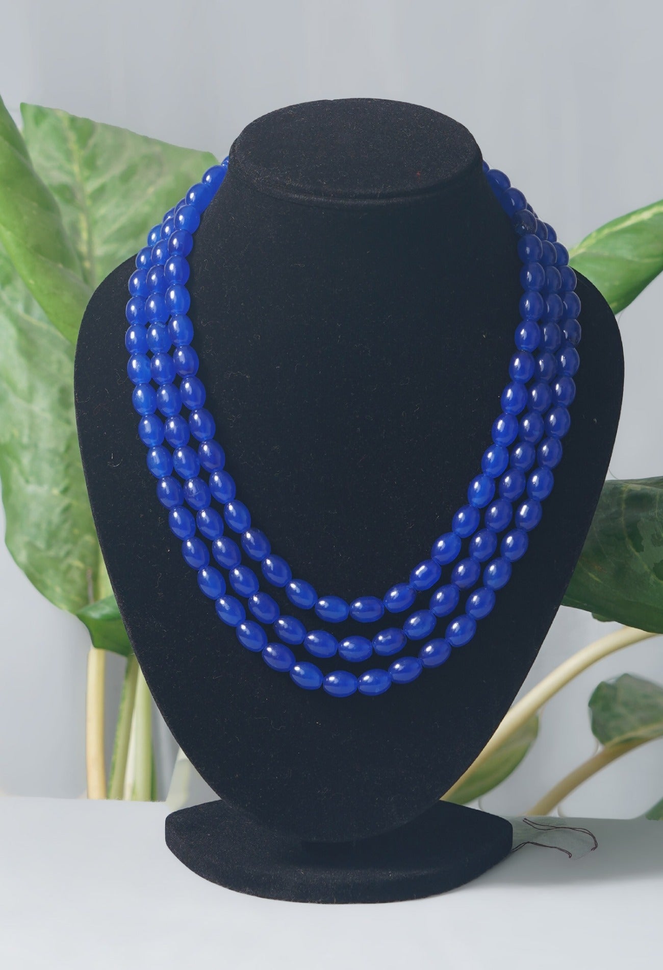 Online Shopping for Blue Amravati Oval Beads Necklace with Pendent with jewellery from Andhra pradesh at Unnatisilks.com India
